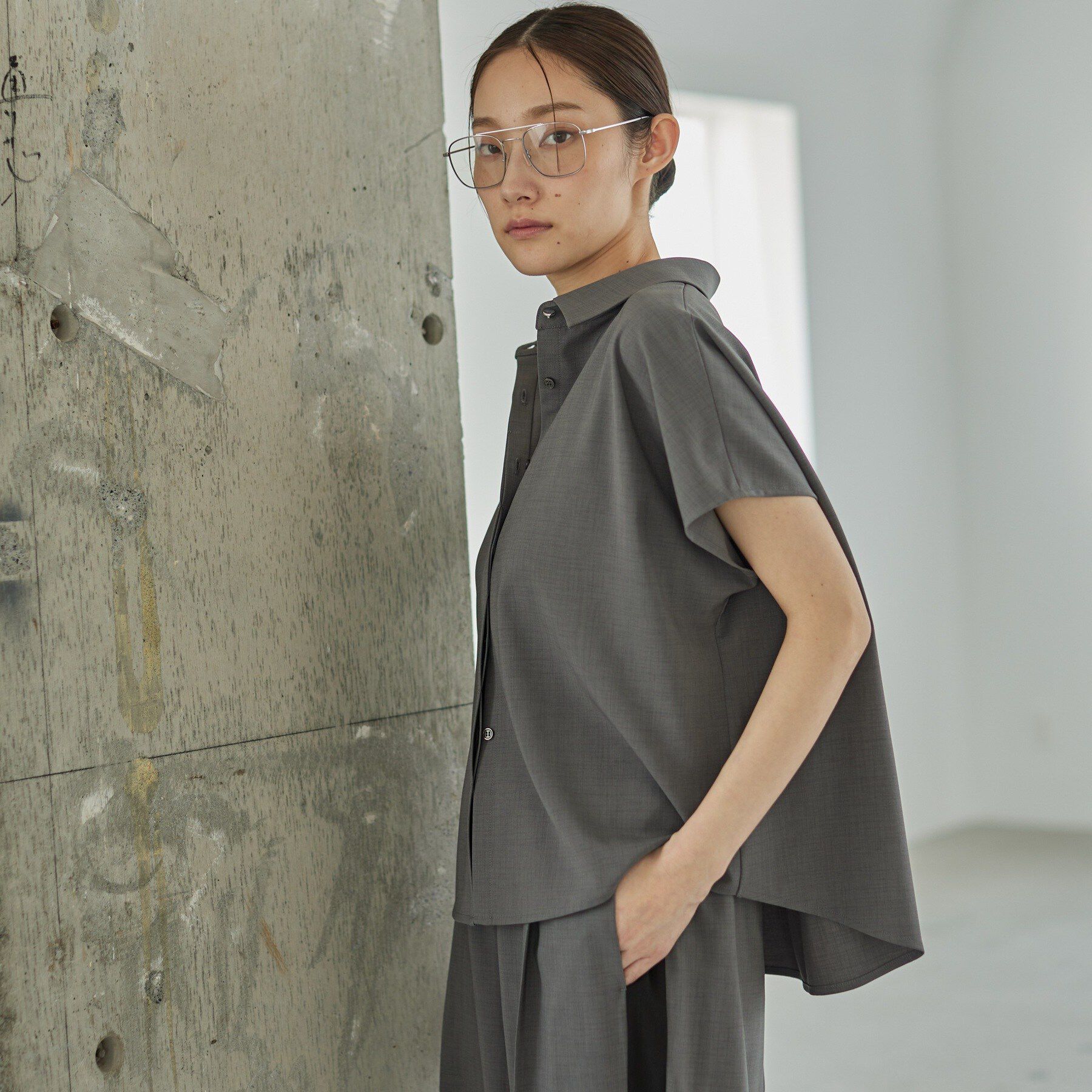 GALLEST「Comfy SET UP｜フレアスリーブブラウス【セットアップ対応／通勤／カセット服／接触冷感／UV」|シャツ・ブラウス|