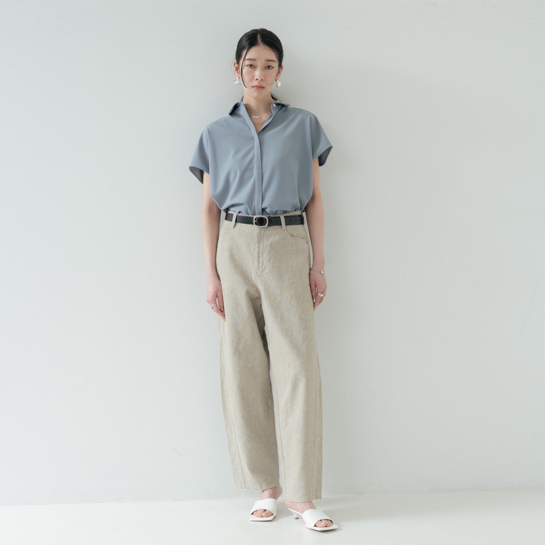 GALLEST「Comfy SET UP｜フレアスリーブブラウス【セットアップ対応／通勤／カセット服／接触冷感／UV」|シャツ・ブラウス|