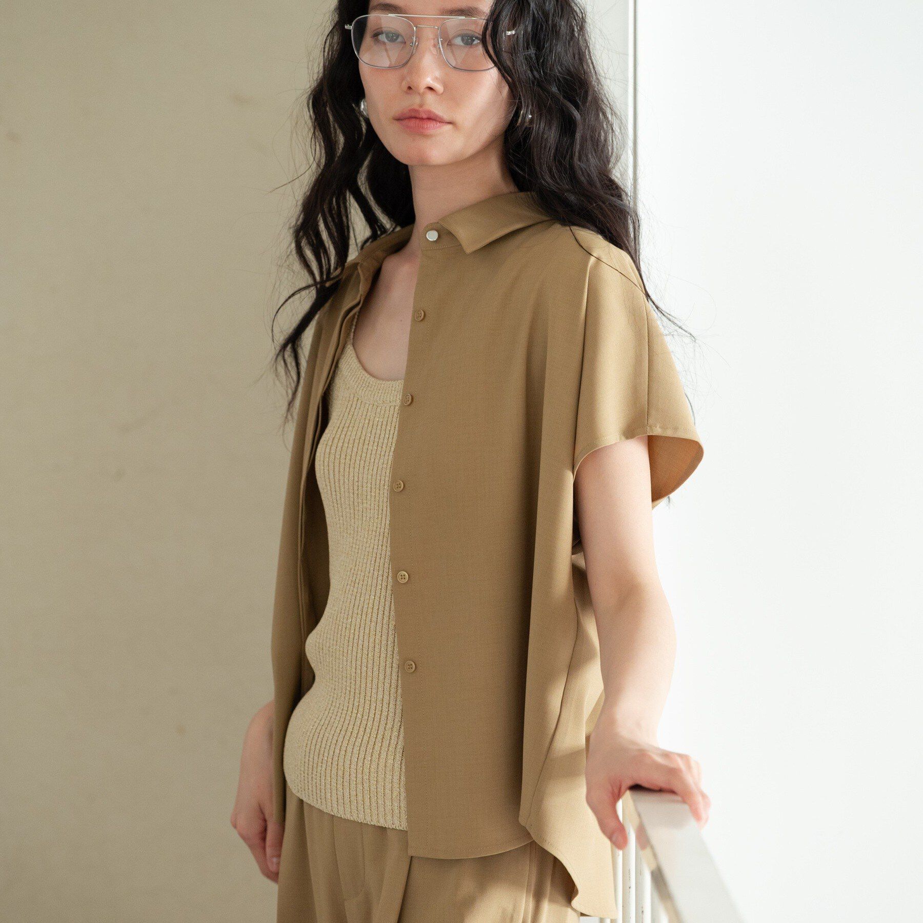 GALLEST「Comfy SET UP｜フレアスリーブブラウス【セットアップ対応／通勤／カセット服／接触冷感／UV」|シャツ・ブラウス|