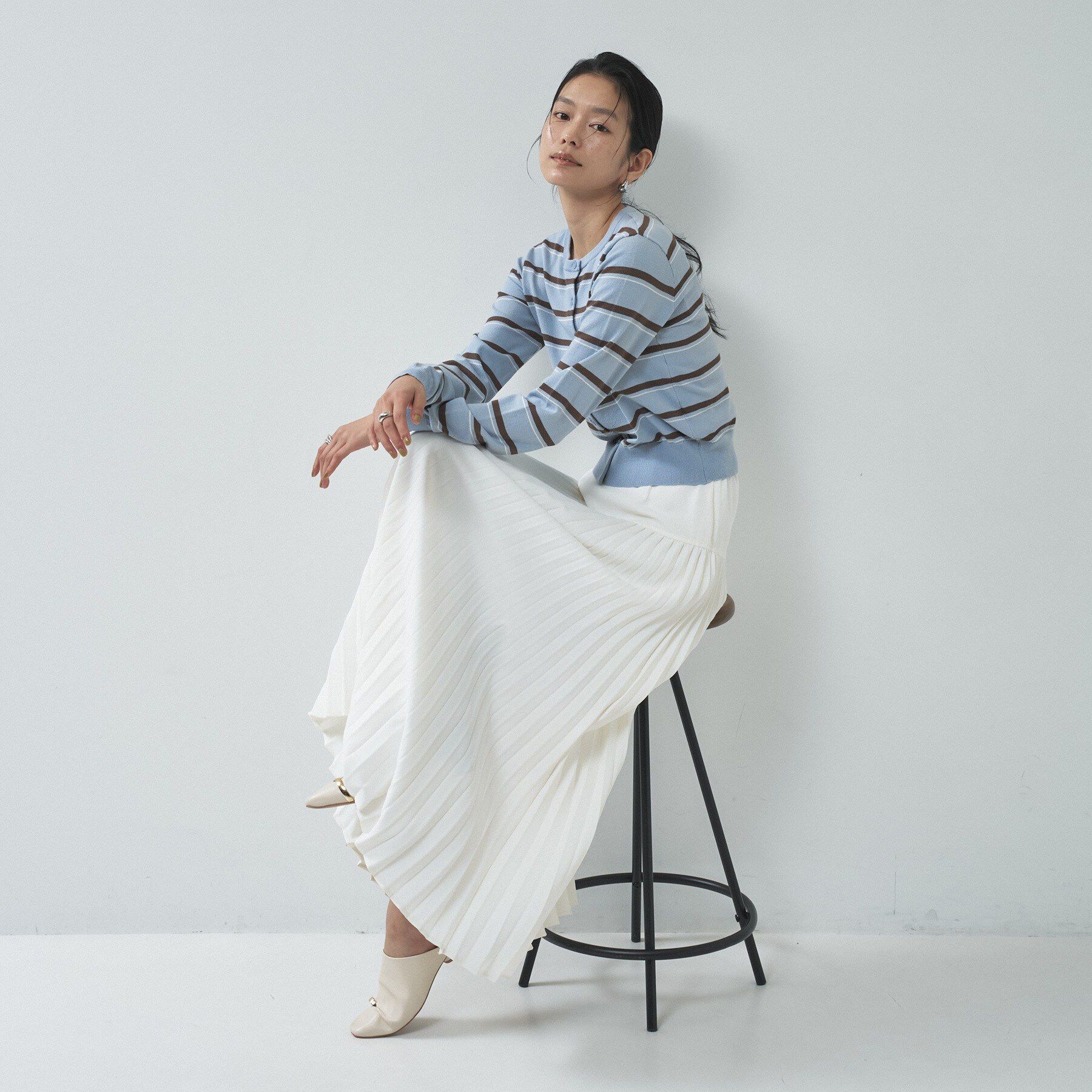 GALLEST「【一部店舗限定】クルーネックボーダーカーディガン」|カーディガン|