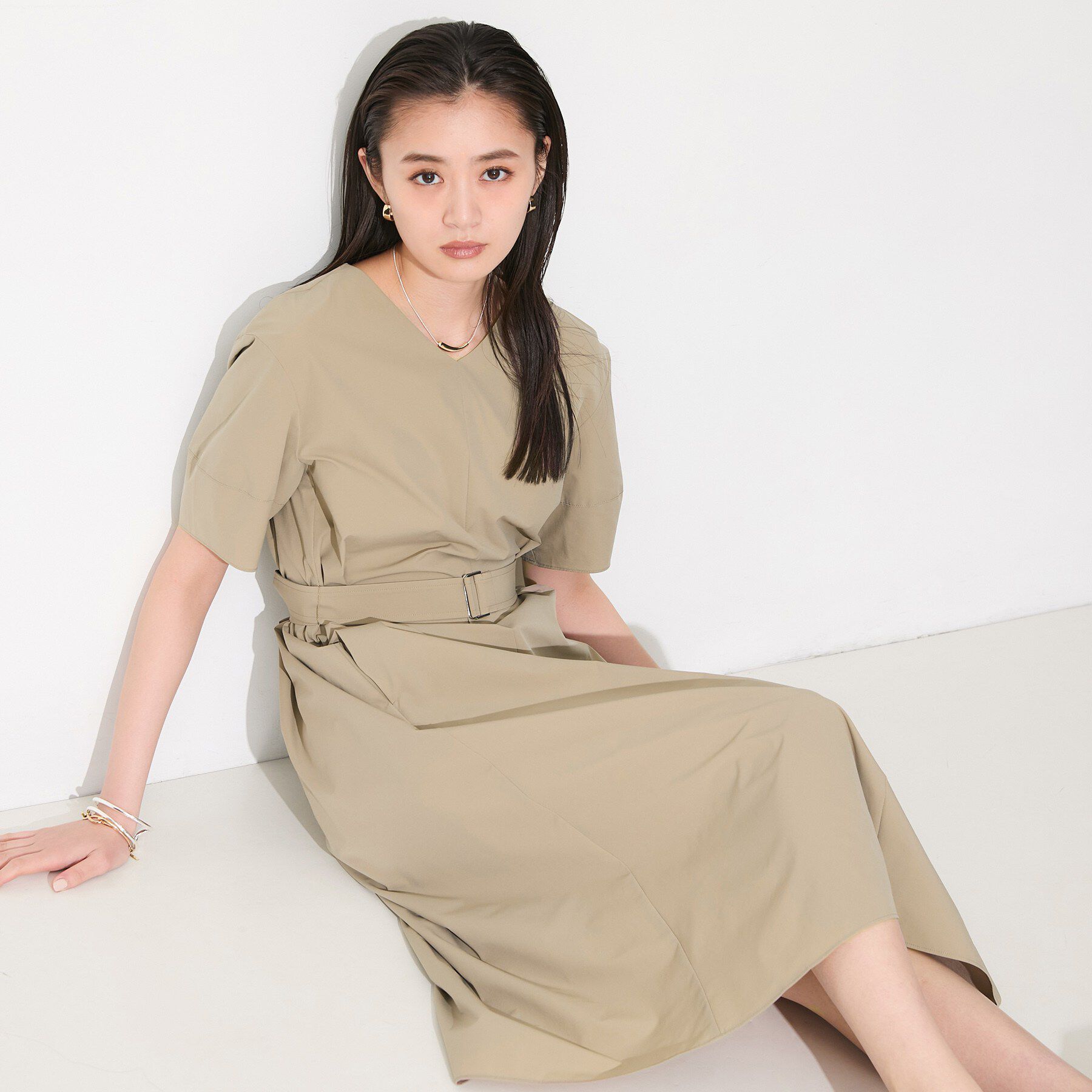 INDIVI「【撥水／UVケア／SETUP可能】軽量ベルト付きAラインワンピース」|ワンピース|