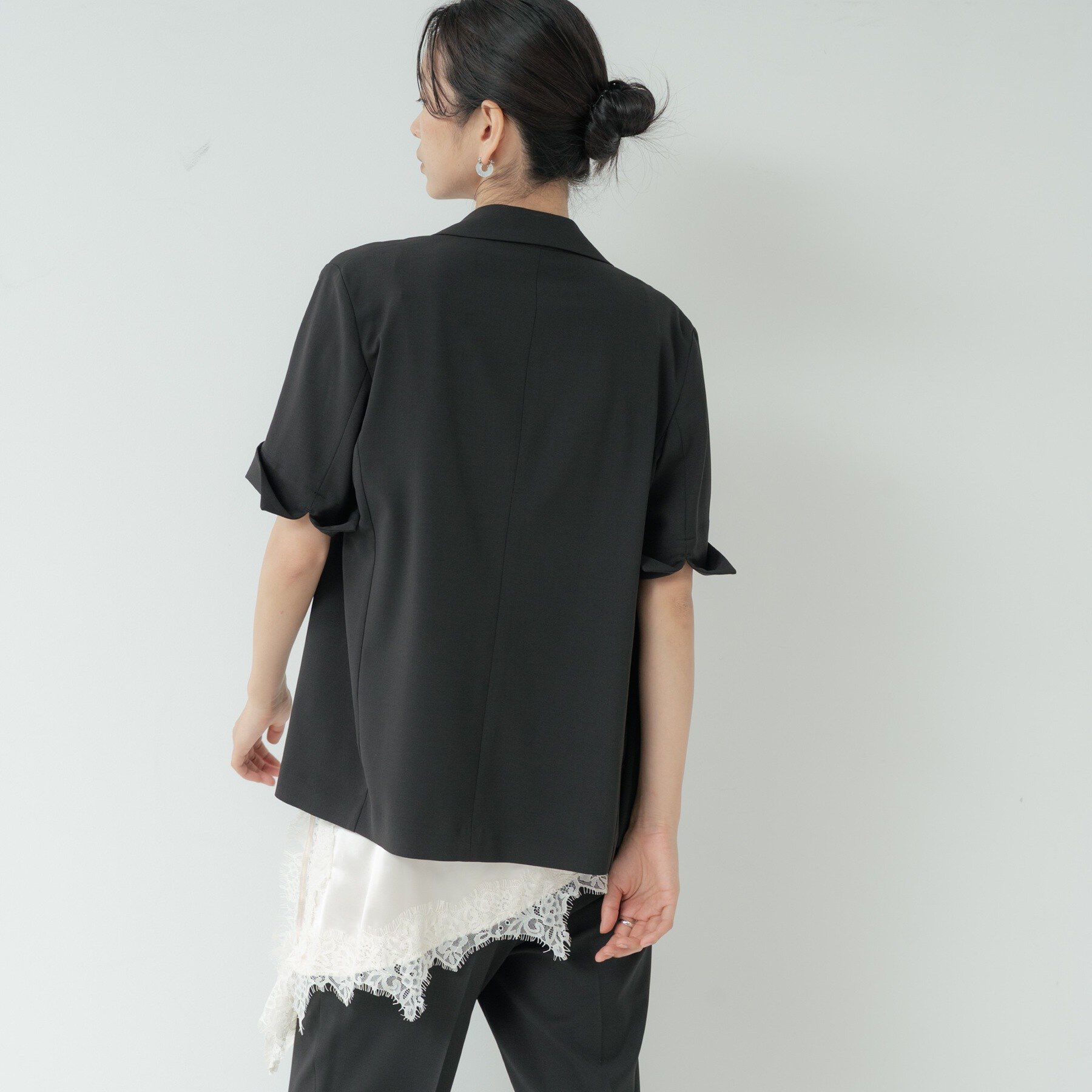 GALLEST「Comfy SET UP｜ハーフスリーブジャケット【セットアップ対応／通勤／接触冷感／UVカット】」|テーラードジャケット|