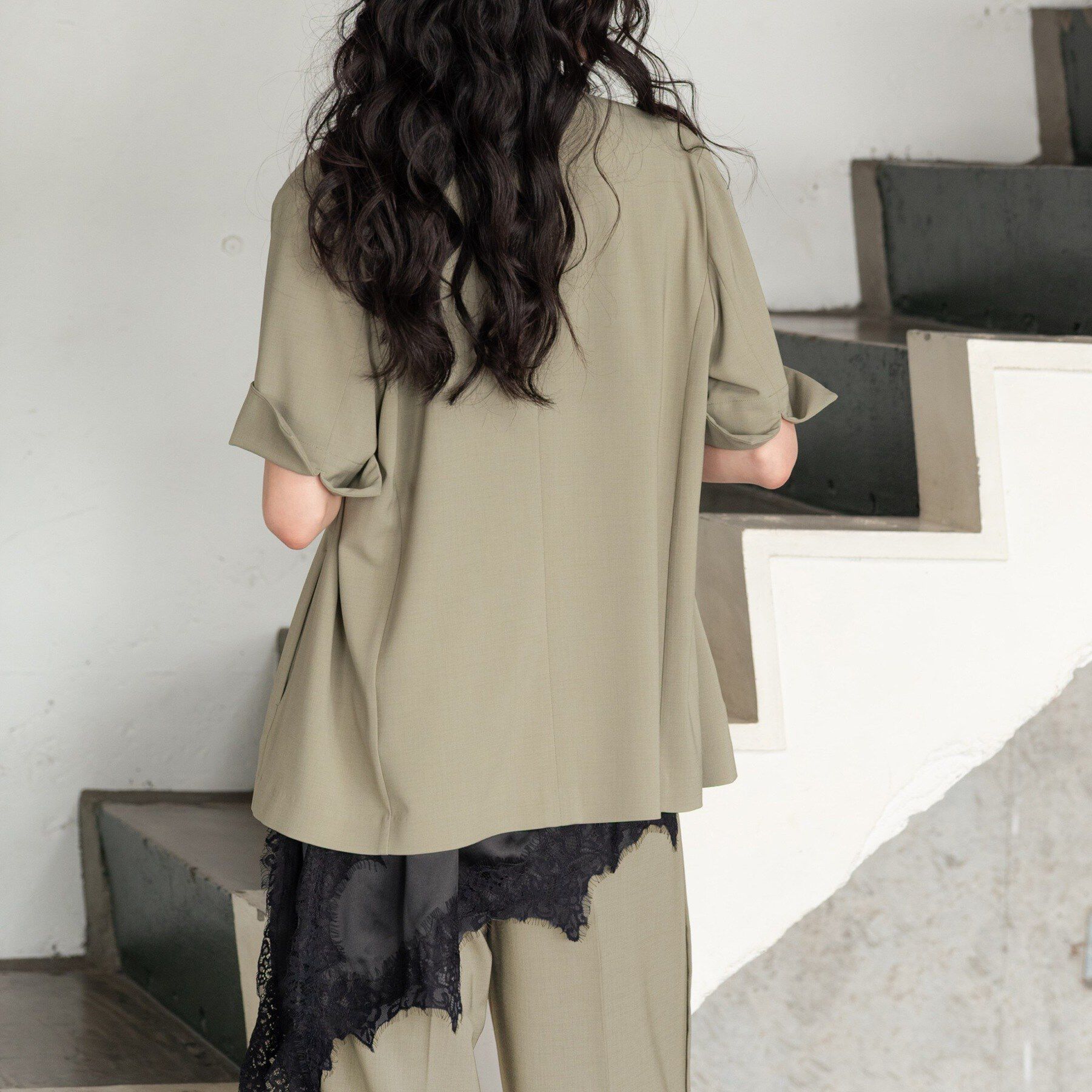 GALLEST「Comfy SET UP｜ハーフスリーブジャケット【セットアップ対応／通勤／接触冷感／UVカット】」|テーラードジャケット|