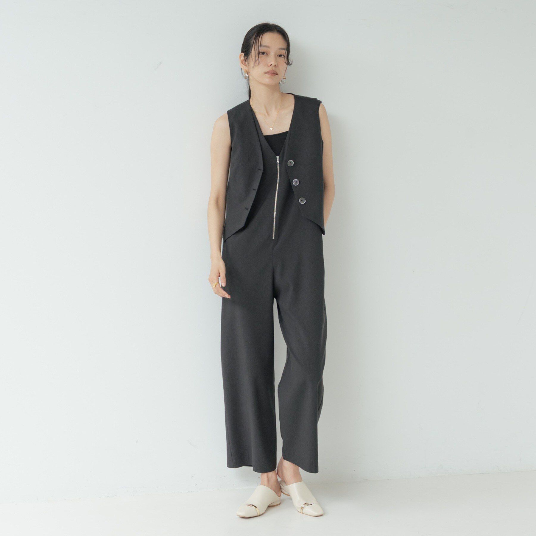 GALLEST「リネンショートジレ」|ベスト・ジレ|