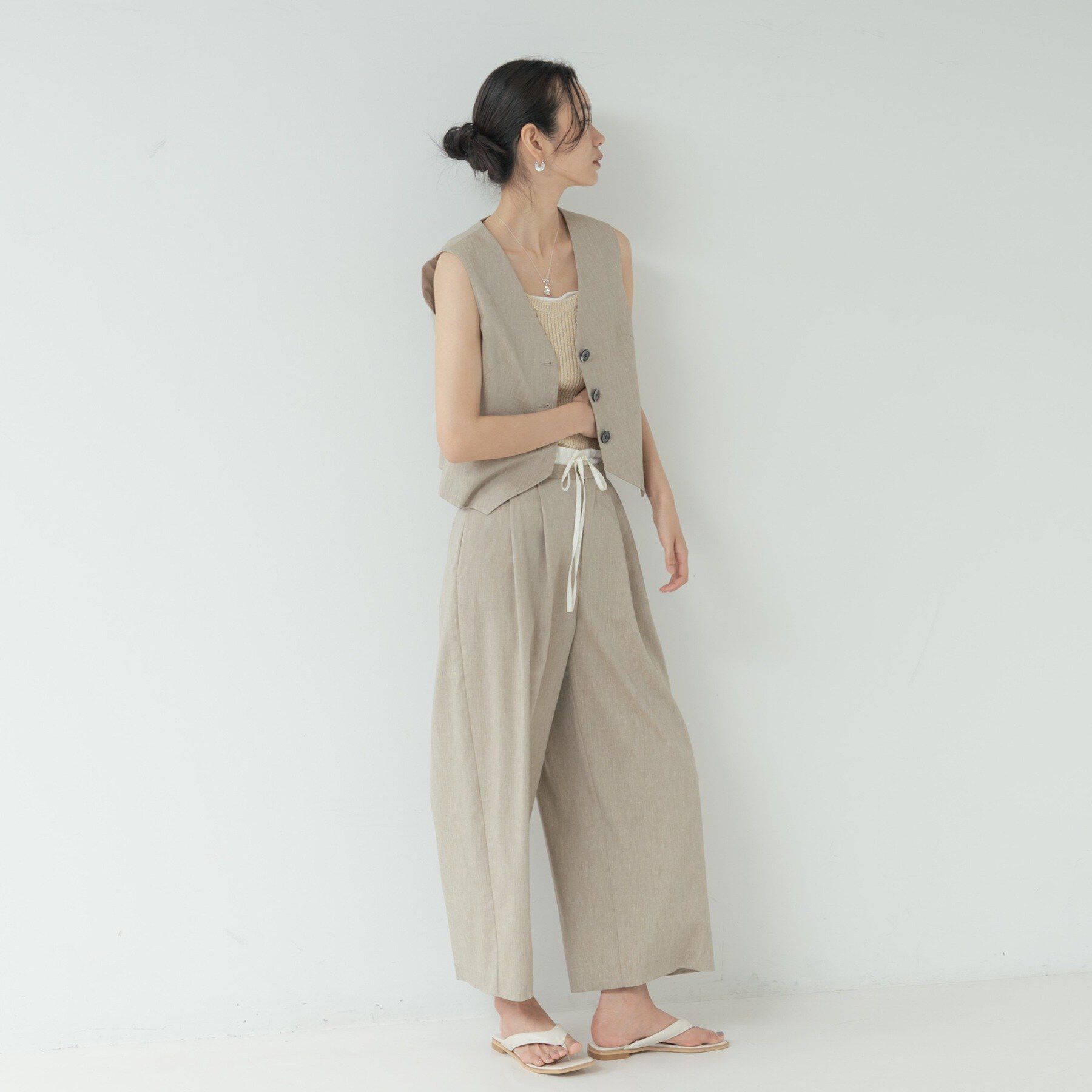 GALLEST「リネンショートジレ」|ベスト・ジレ|