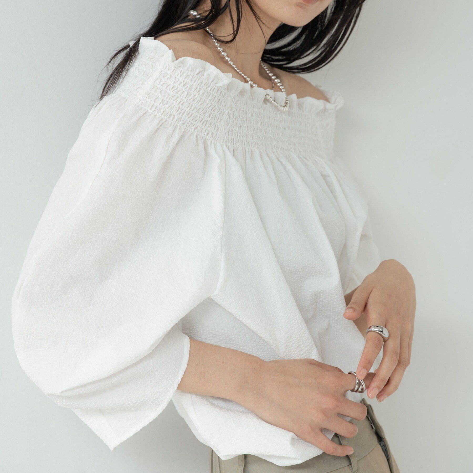 GALLEST「サッカーオフショルブラウス【再入荷／2WAY】」|シャツ・ブラウス|