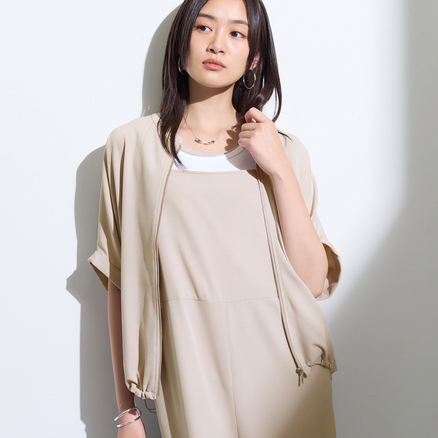 INDIVI「【夏羽織り/着る日傘】ドルマンフォルムブルゾン」|ブルゾン・スタジャン|