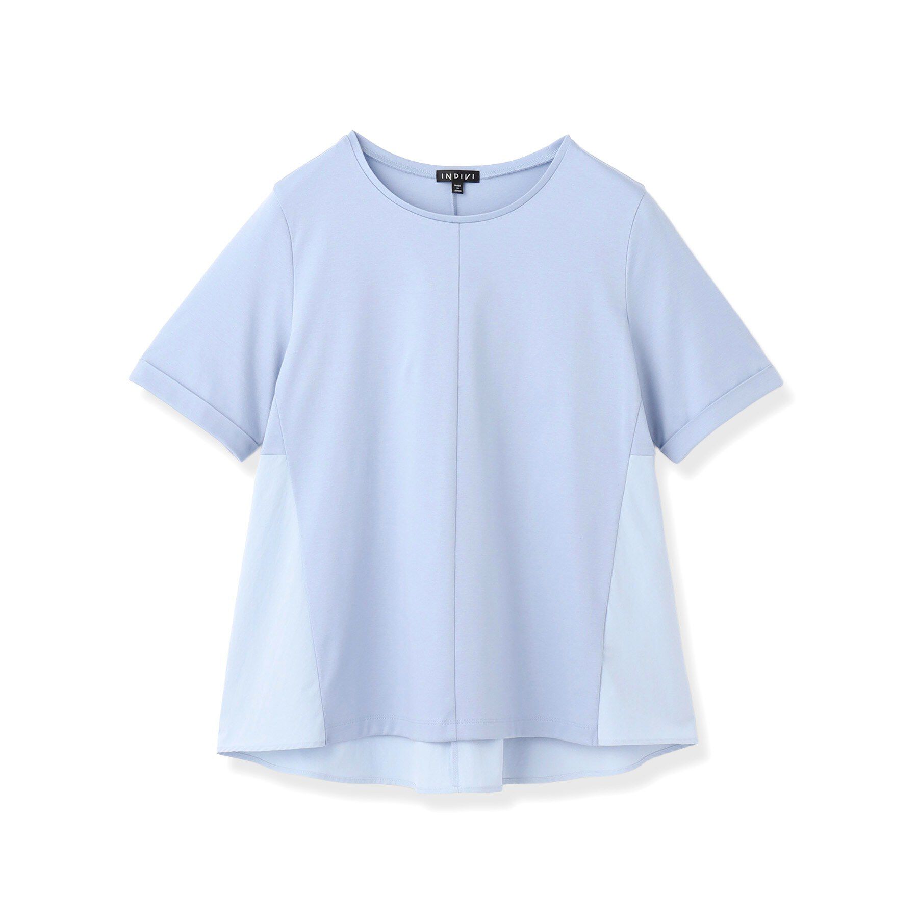 INDIVI「【バックシャン】異素材ドッキングプルオーバー」|Tシャツ・カットソー|