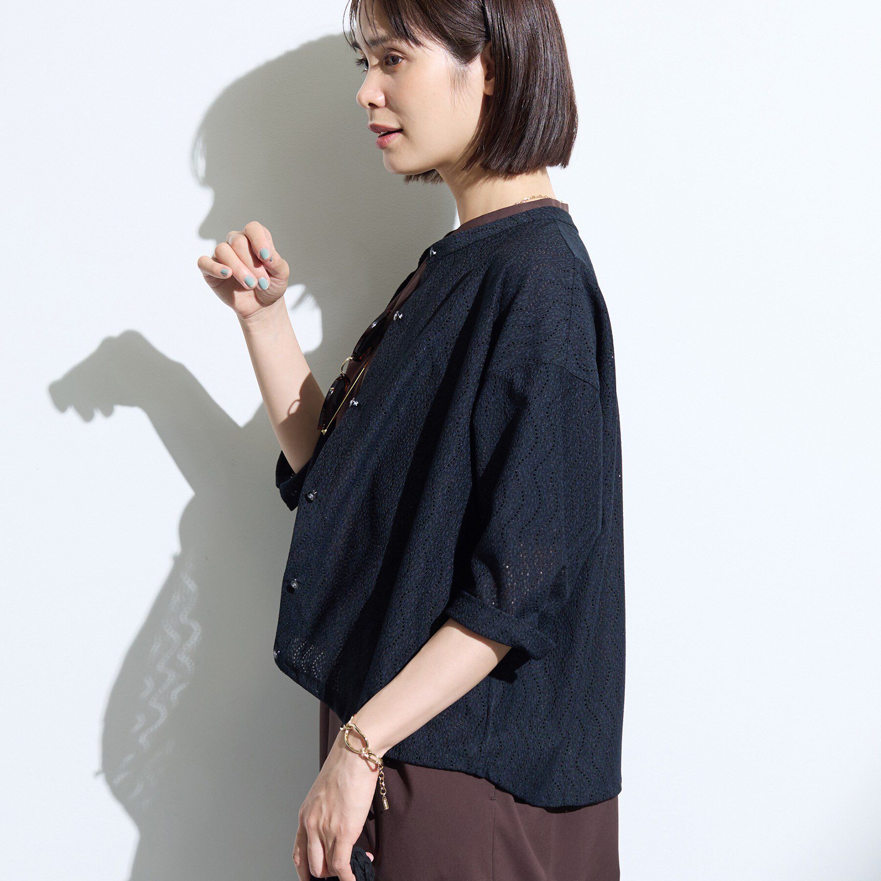 INDIVI「【さらっと素材／洗える】キカレースブラウス」|シャツ・ブラウス|