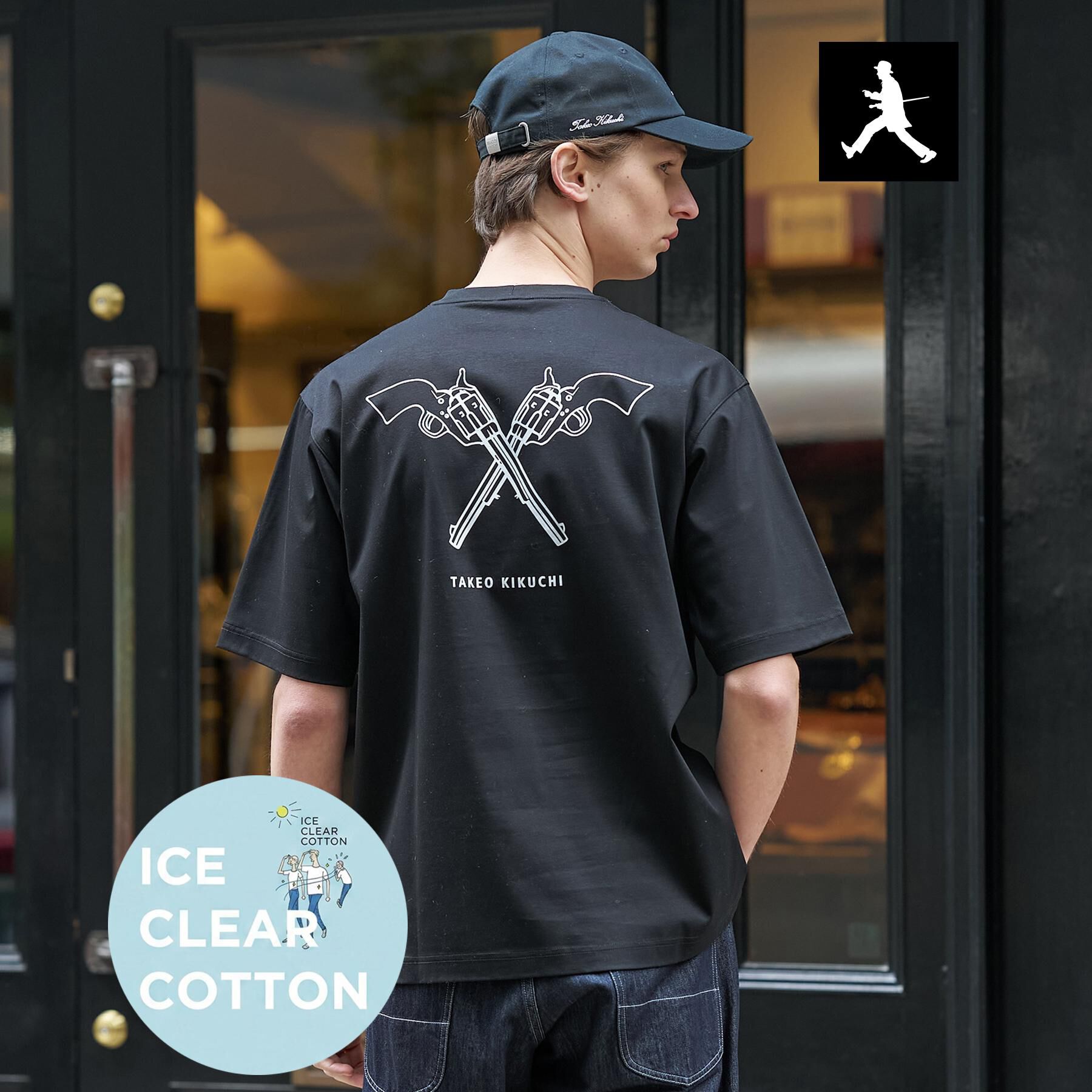 TAKEO KIKUCHI「【BOWLER HAT LABEL】アイスクリアコットン バッククロスピストル 半袖Tシャツ」|Tシャツ・カットソー|