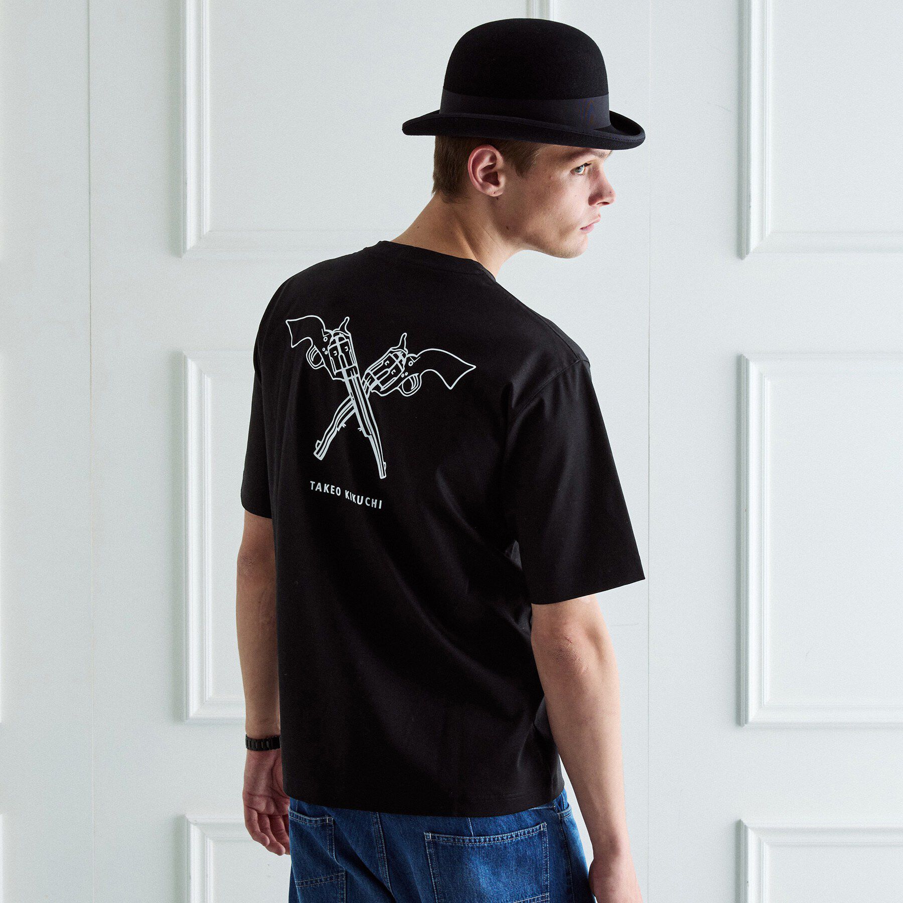 TAKEO KIKUCHI「【BOWLER HAT LABEL】アイスクリアコットン バッククロスピストル 半袖Tシャツ」|Tシャツ・カットソー|