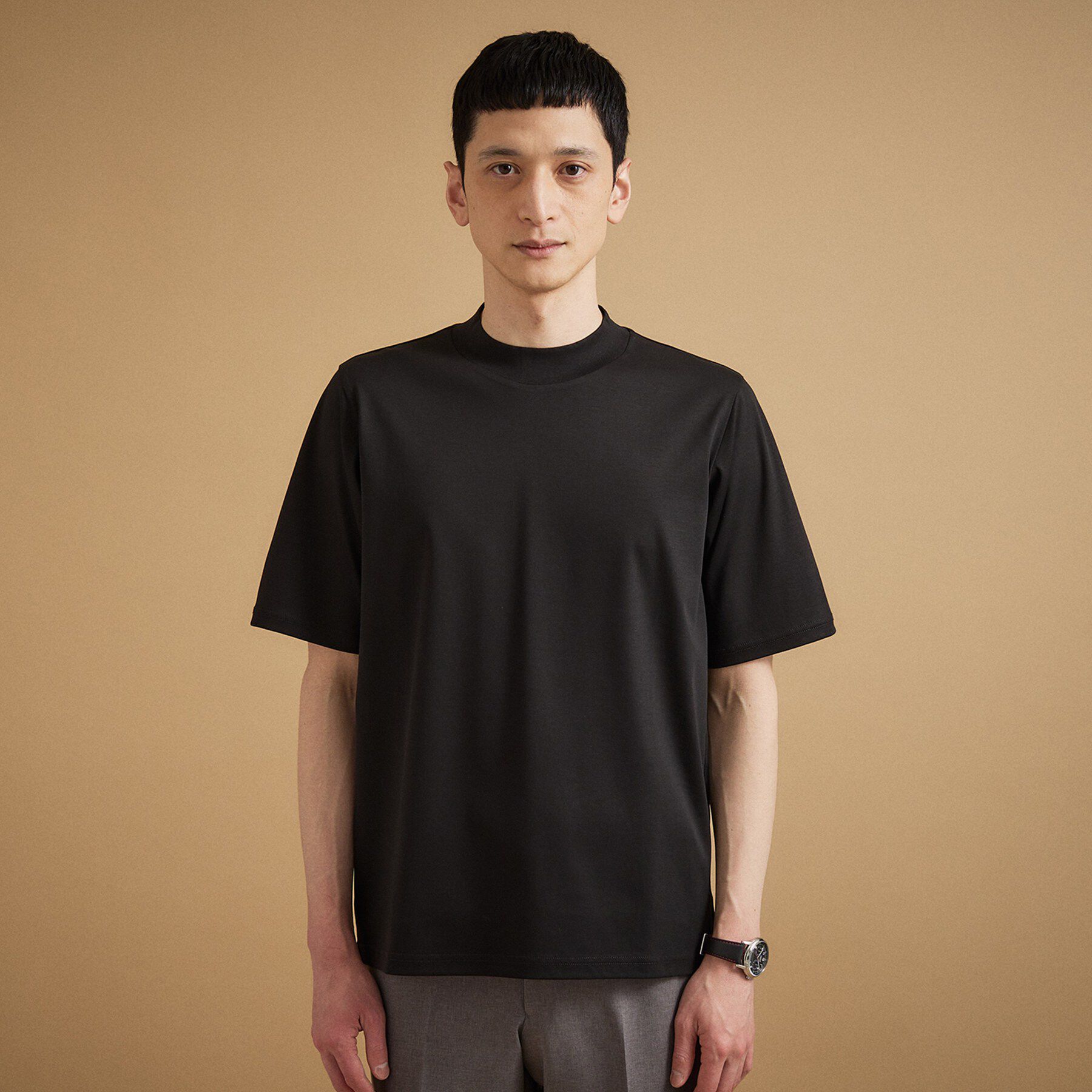 TAKEO KIKUCHI「【接触冷感】アイスクリアコットン モックネック Tシャツ」|Tシャツ・カットソー|