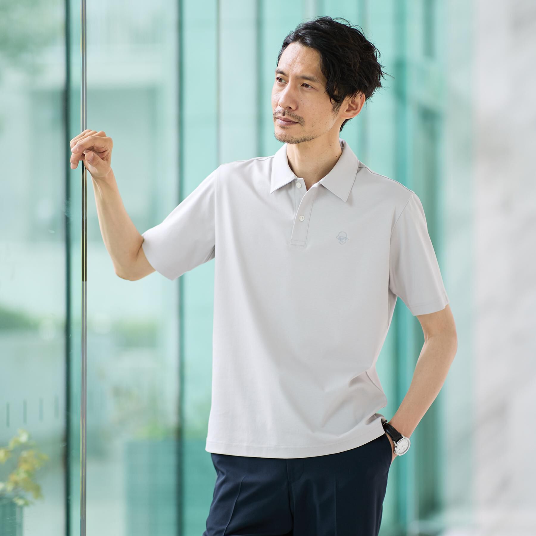TAKEO KIKUCHI「【接触冷感】アイスクリアコットン ワンポイント ポロシャツ」|ポロシャツ|