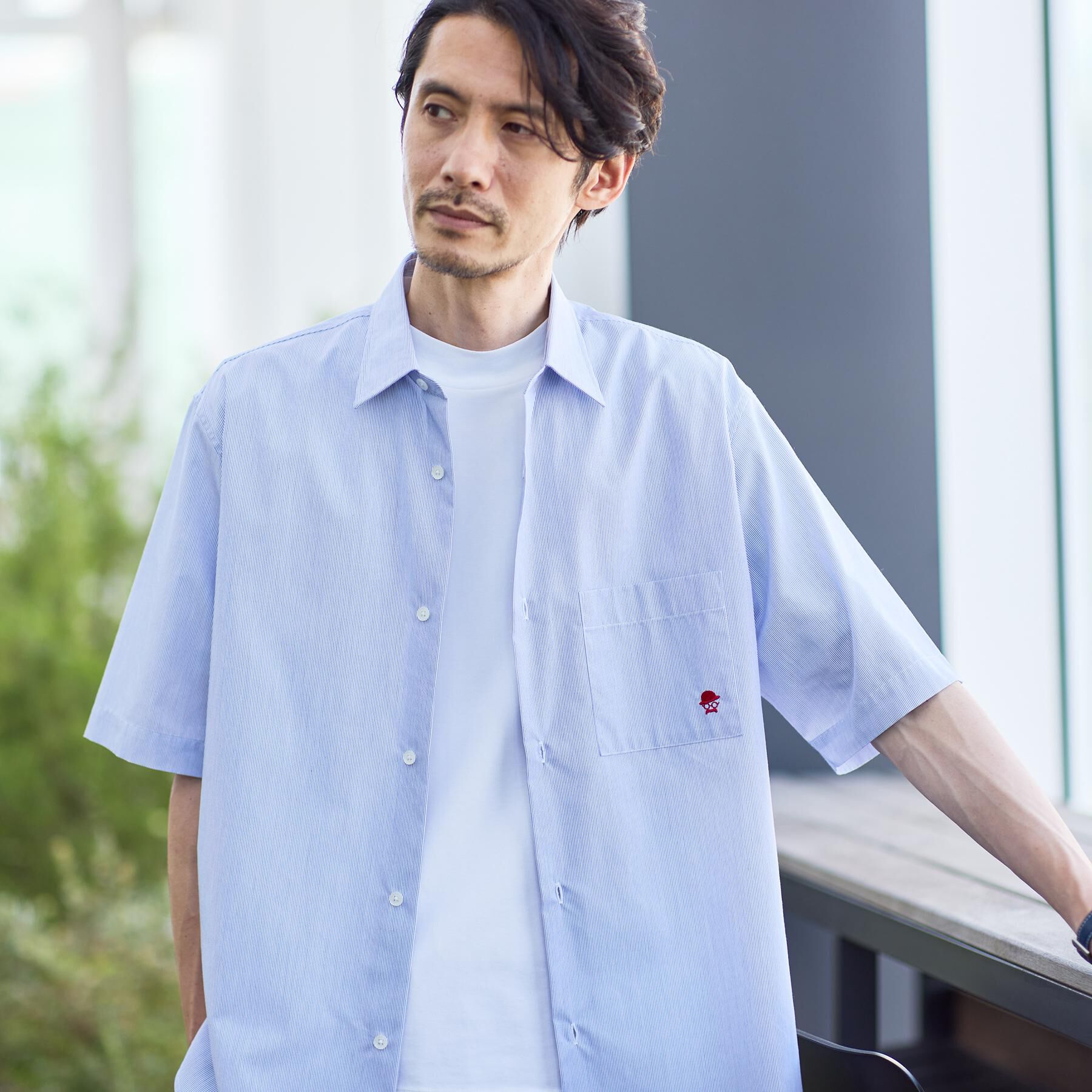 TAKEO KIKUCHI「ワンポイント刺繍 半袖シャツ」|シャツ・ブラウス|