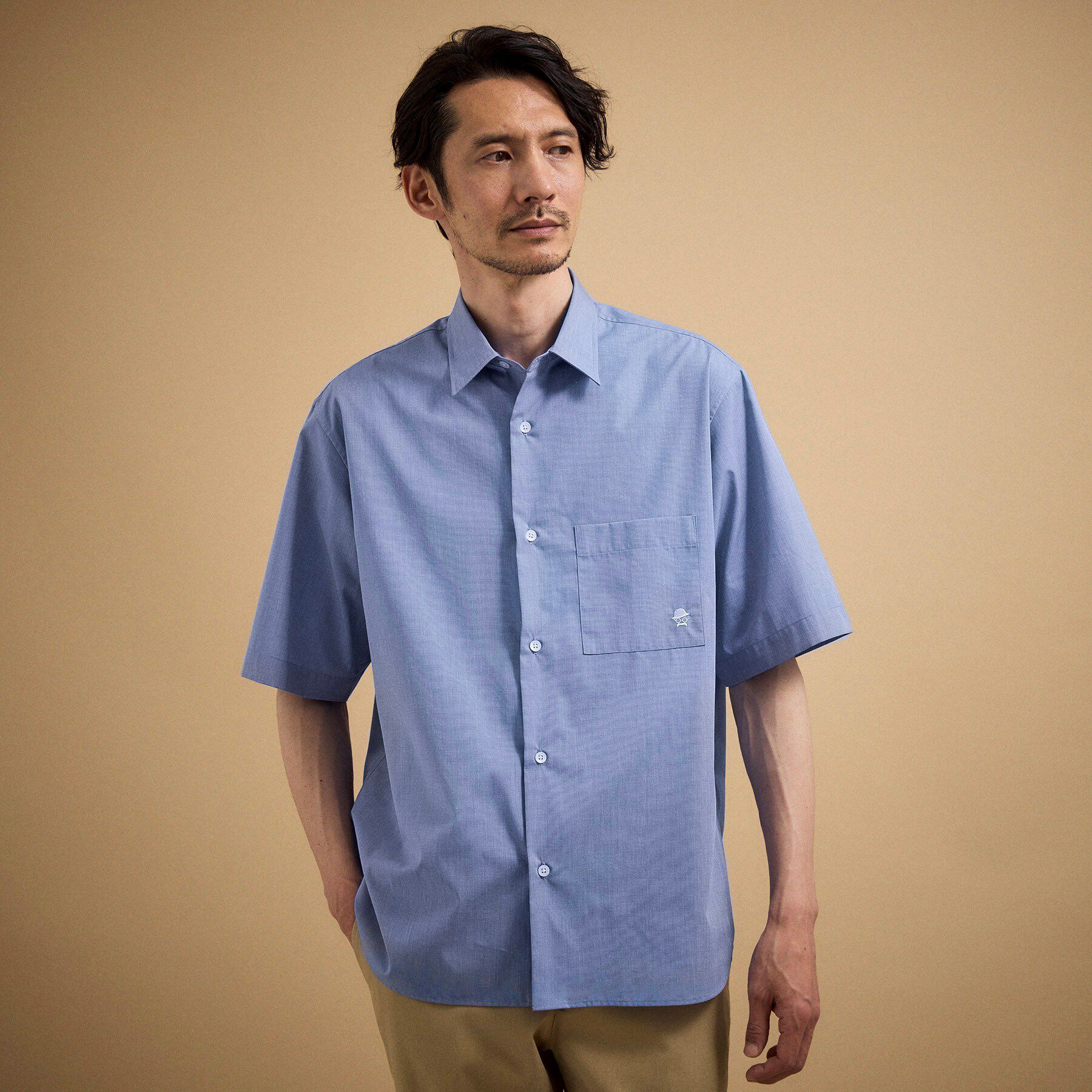 TAKEO KIKUCHI「ワンポイント刺繍 半袖シャツ」|シャツ・ブラウス|