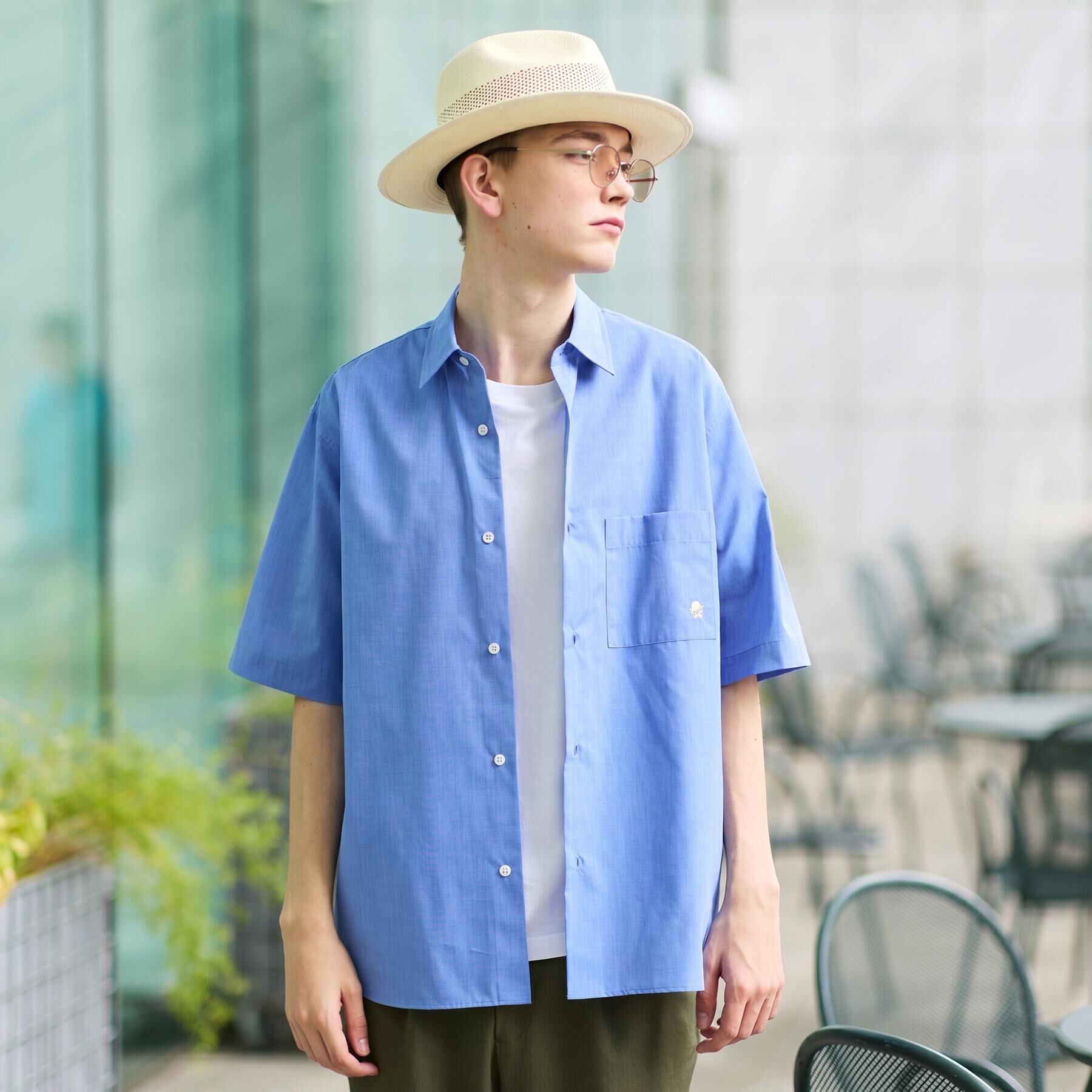 TAKEO KIKUCHI「ワンポイント刺繍 半袖シャツ」|シャツ・ブラウス|