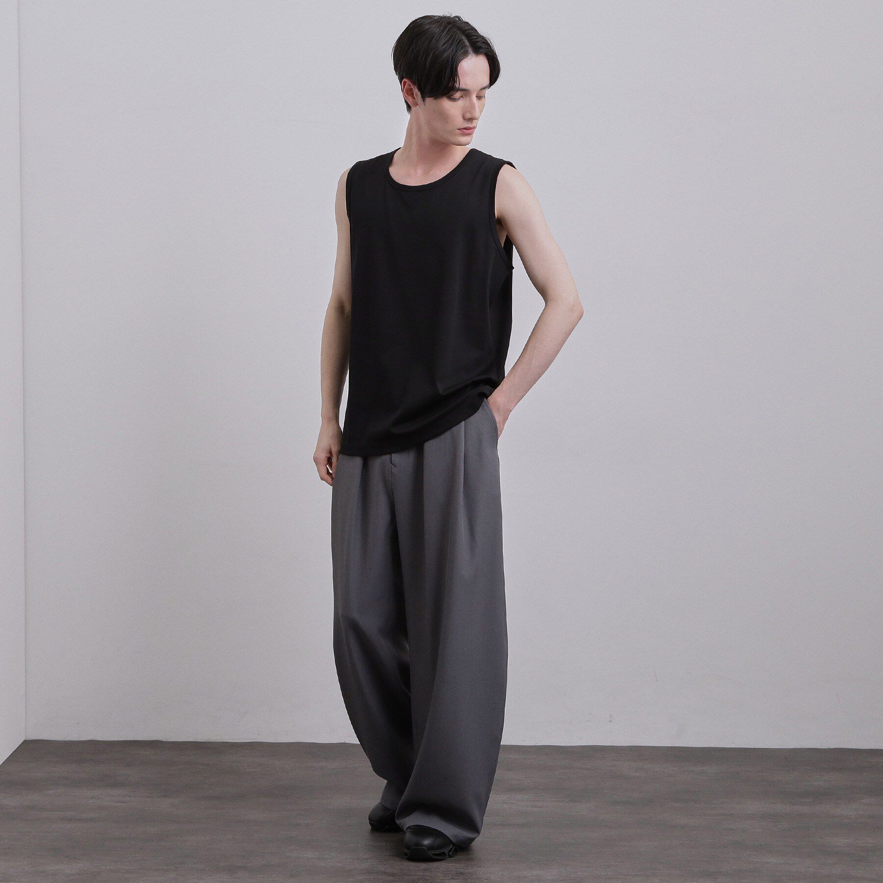 tk.TAKEO KIKUCHI「【UVカット／接触冷感】スムースシルケット ノースリーブカットソー」|Tシャツ・カットソー|