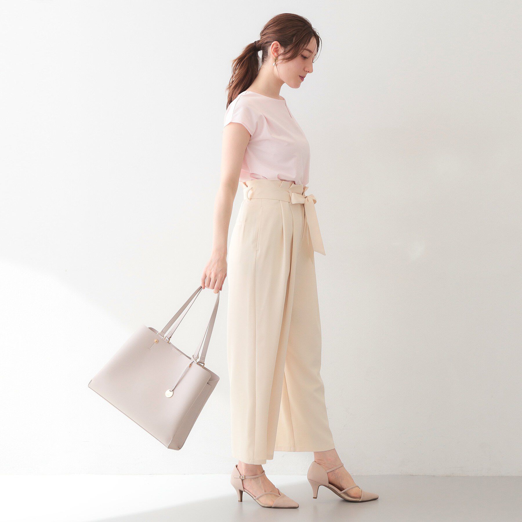 index「【接触冷感】ビジューキーネックフレンチトップス《UVケア／洗濯機OK／XS～3L／8col》」|Tシャツ・カットソー|