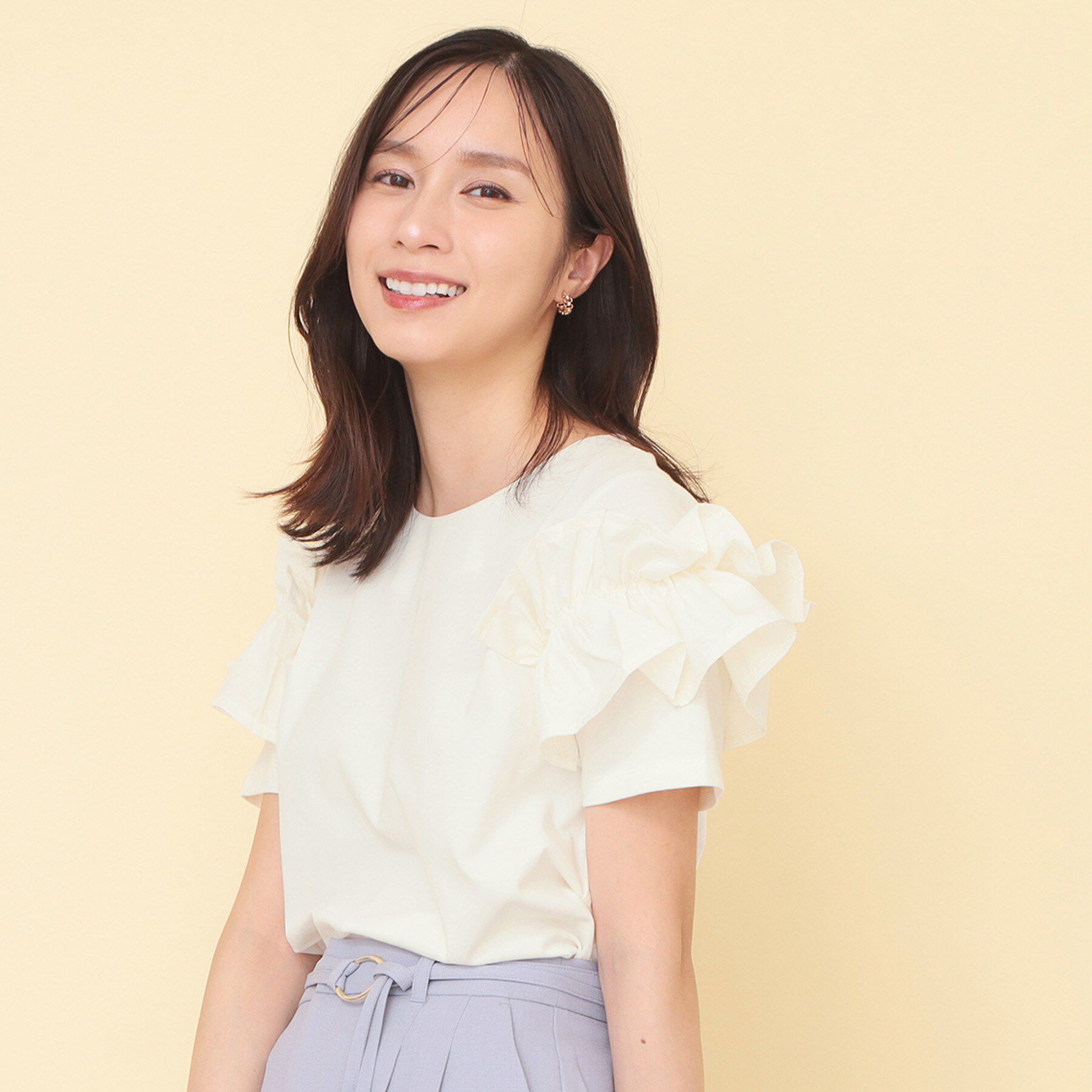 index「【接触冷感】フリルドッキングスリーブトップス《UVケア／洗濯機OK》」|Tシャツ・カットソー|