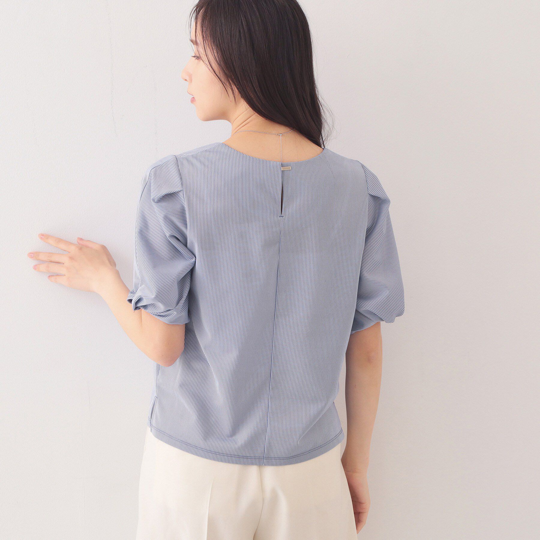 index「【吸水速乾】ストライプ調デザインスリーブトップス《洗濯機OK》」|Tシャツ・カットソー|