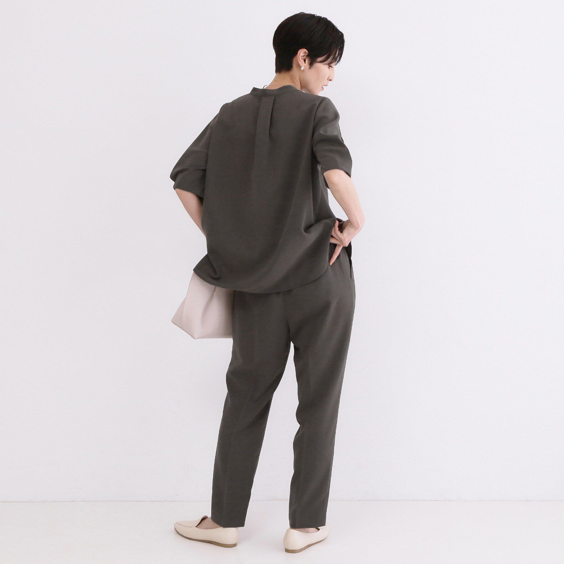 OPAQUE.CLIP「【ストレッチ／防シワ／洗濯機OK】タックスリーブブラウス《SS～LL／6col／セットアップ可》」|シャツ・ブラウス|