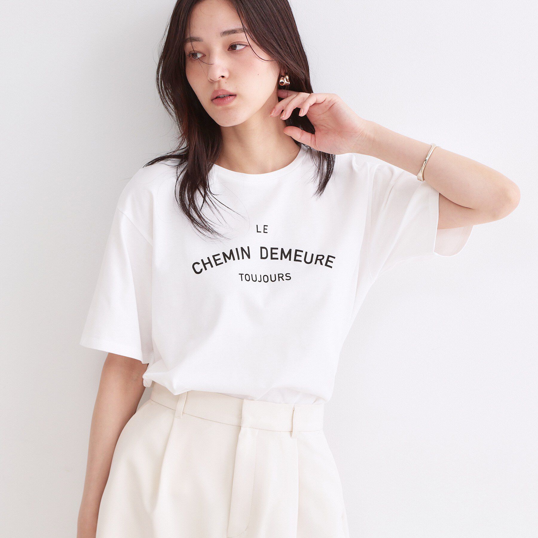 OPAQUE.CLIP「ロゴプリントアソートTシャツ【洗濯機OK】」|Tシャツ・カットソー|ホワイト(001)