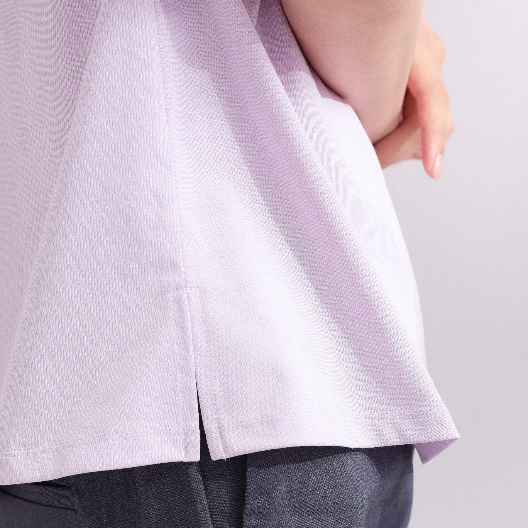 OPAQUE.CLIP「【接触冷感】タックスリーブカットソー《洗濯機OK》」|Tシャツ・カットソー|