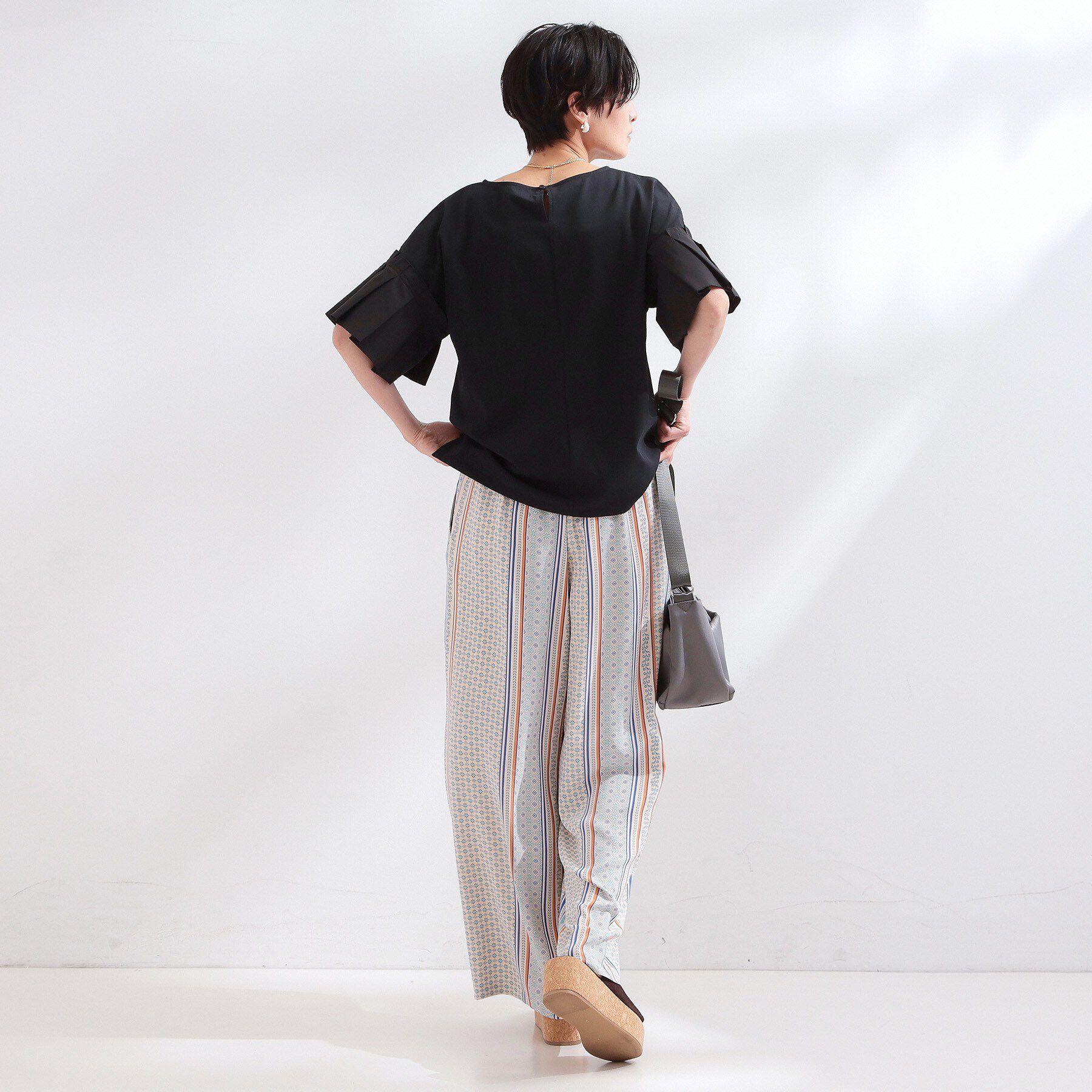 OPAQUE.CLIP「【接触冷感】タックスリーブカットソー《洗濯機OK》」|Tシャツ・カットソー|