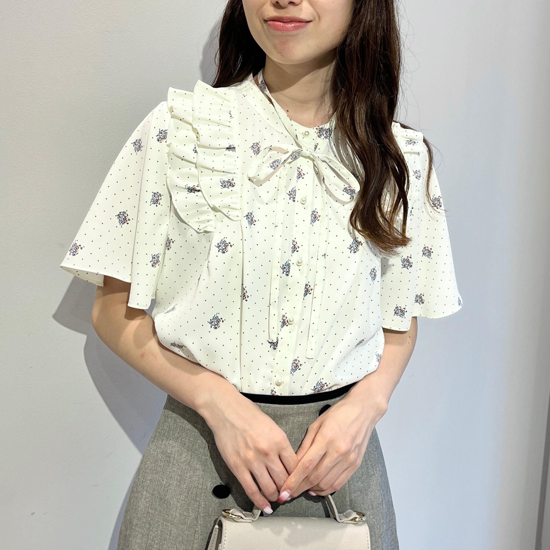 Couture broach「【洗える】ドットフラワー ブラウス」|シャツ・ブラウス|