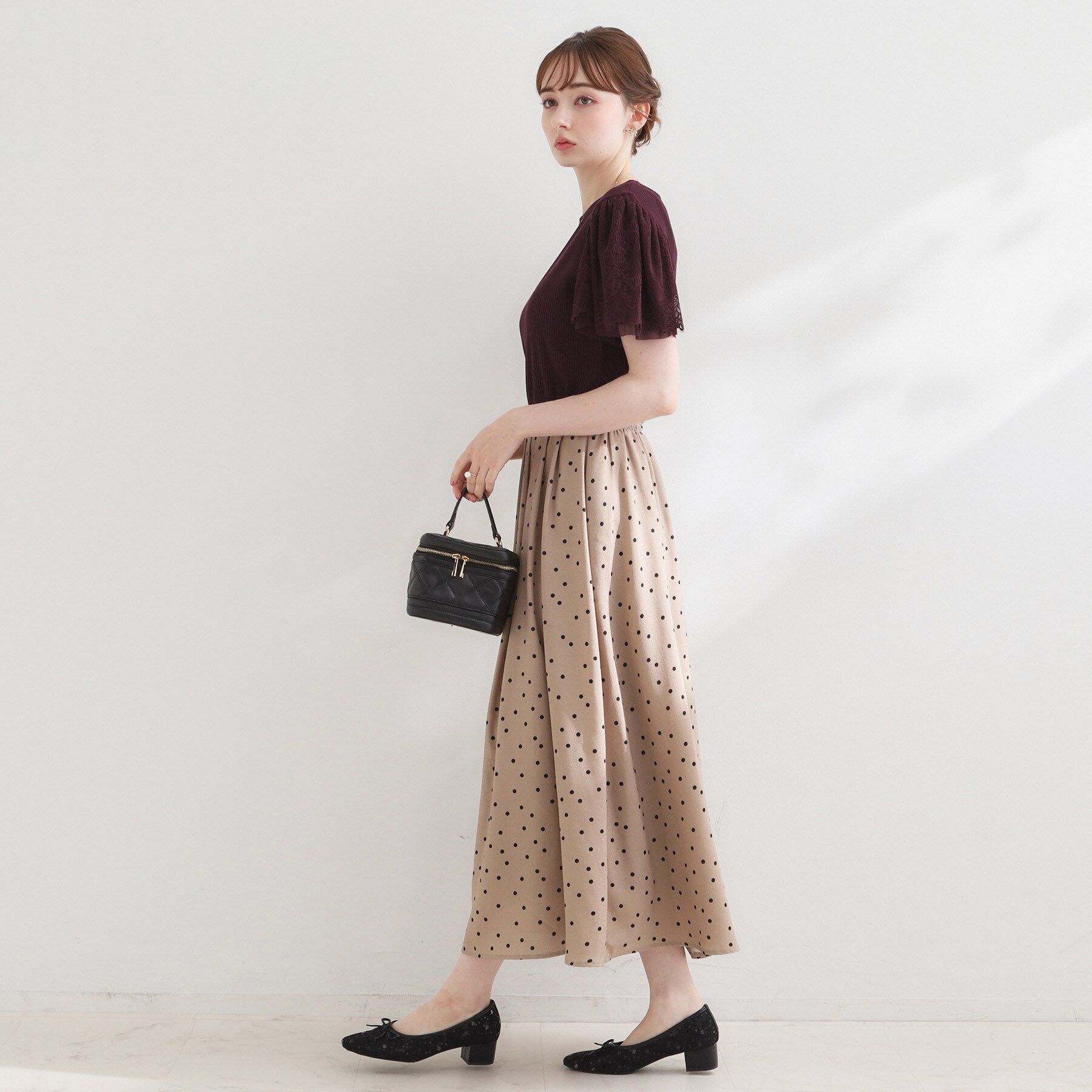 Couture broach「【洗える】袖レース テレコトップス」|Tシャツ・カットソー|