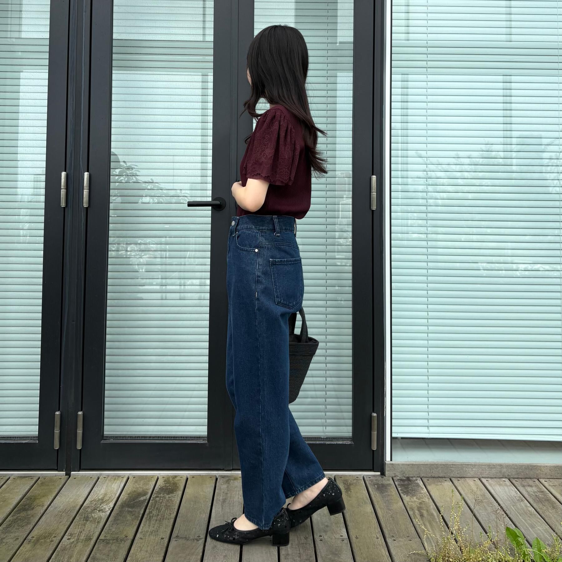Couture broach「【洗える】袖レース テレコトップス」|Tシャツ・カットソー|