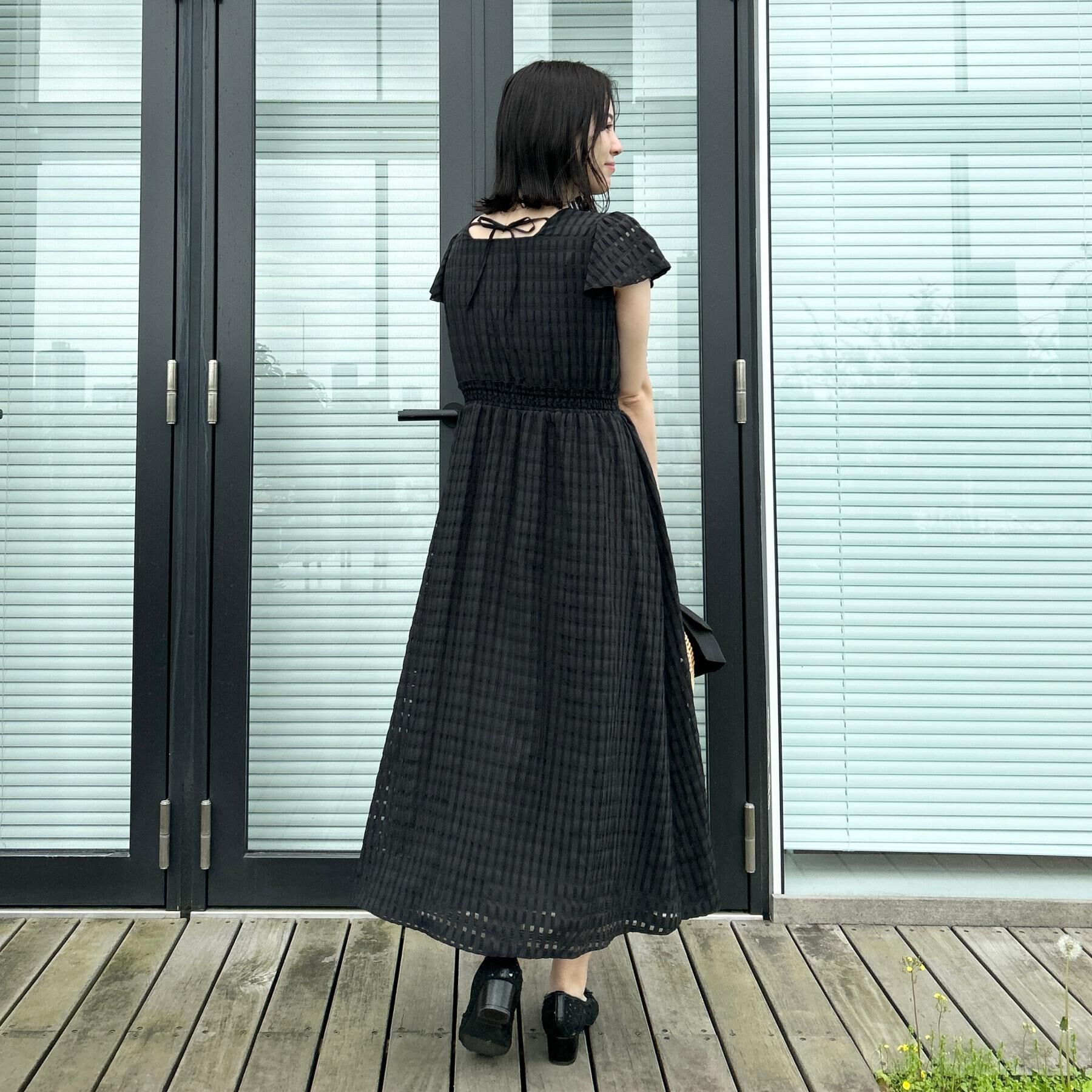 Couture broach「【洗える】シアーチェック ワンピース」|ワンピース|