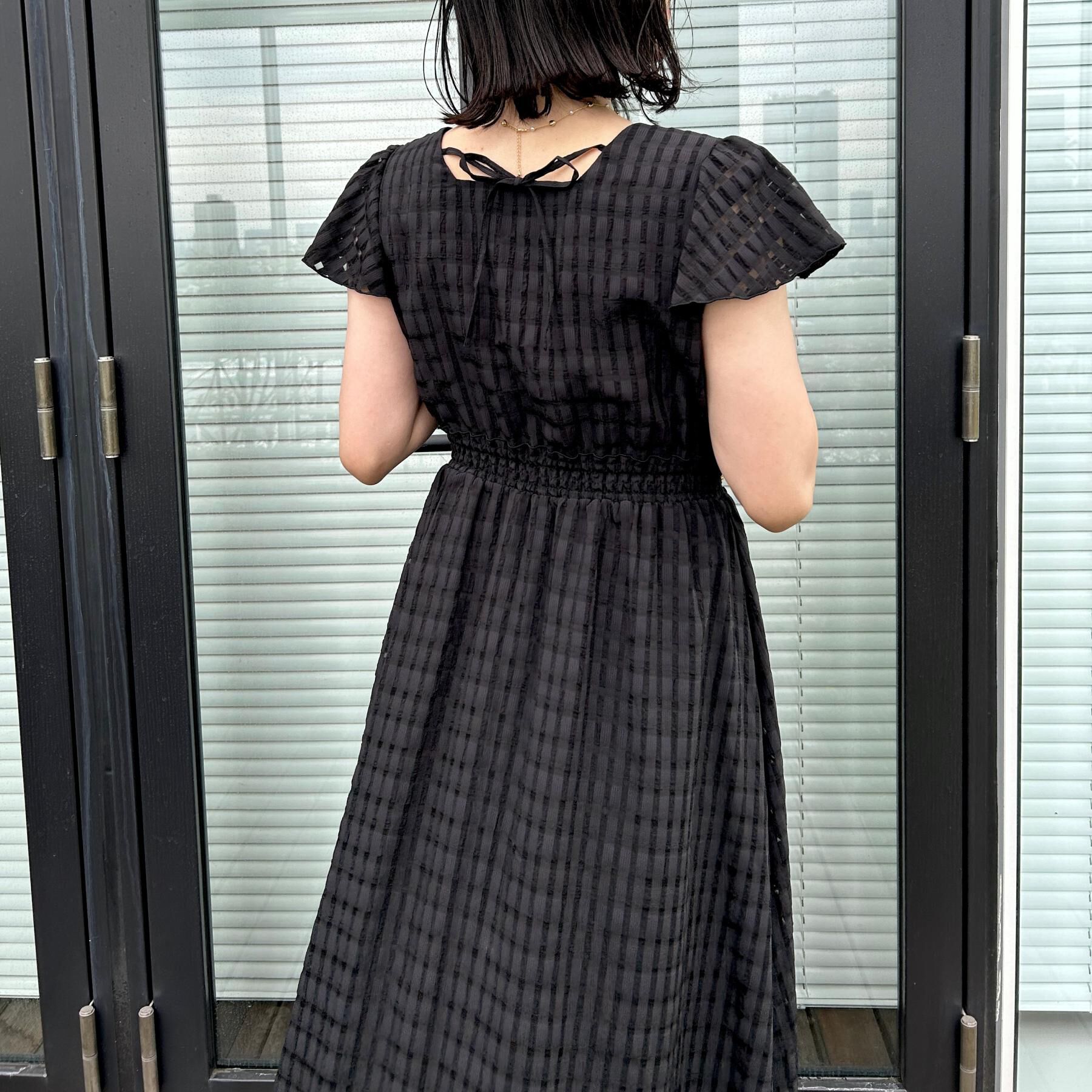 Couture broach「【洗える】シアーチェック ワンピース」|ワンピース|