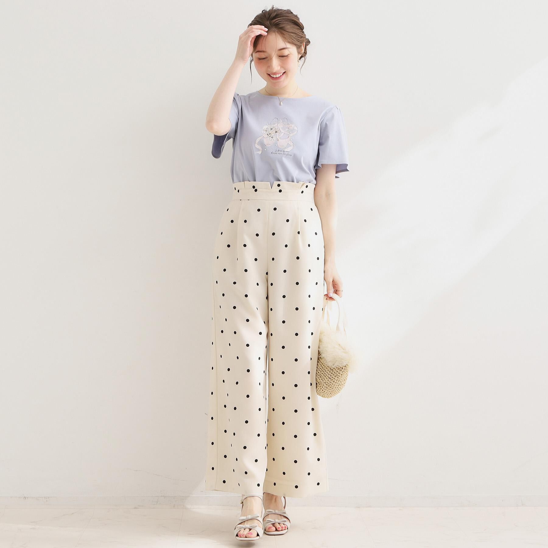 Couture broach「【接触冷感・UVカット・洗える】トゥシューズプリントTシャツ」|Tシャツ・カットソー|
