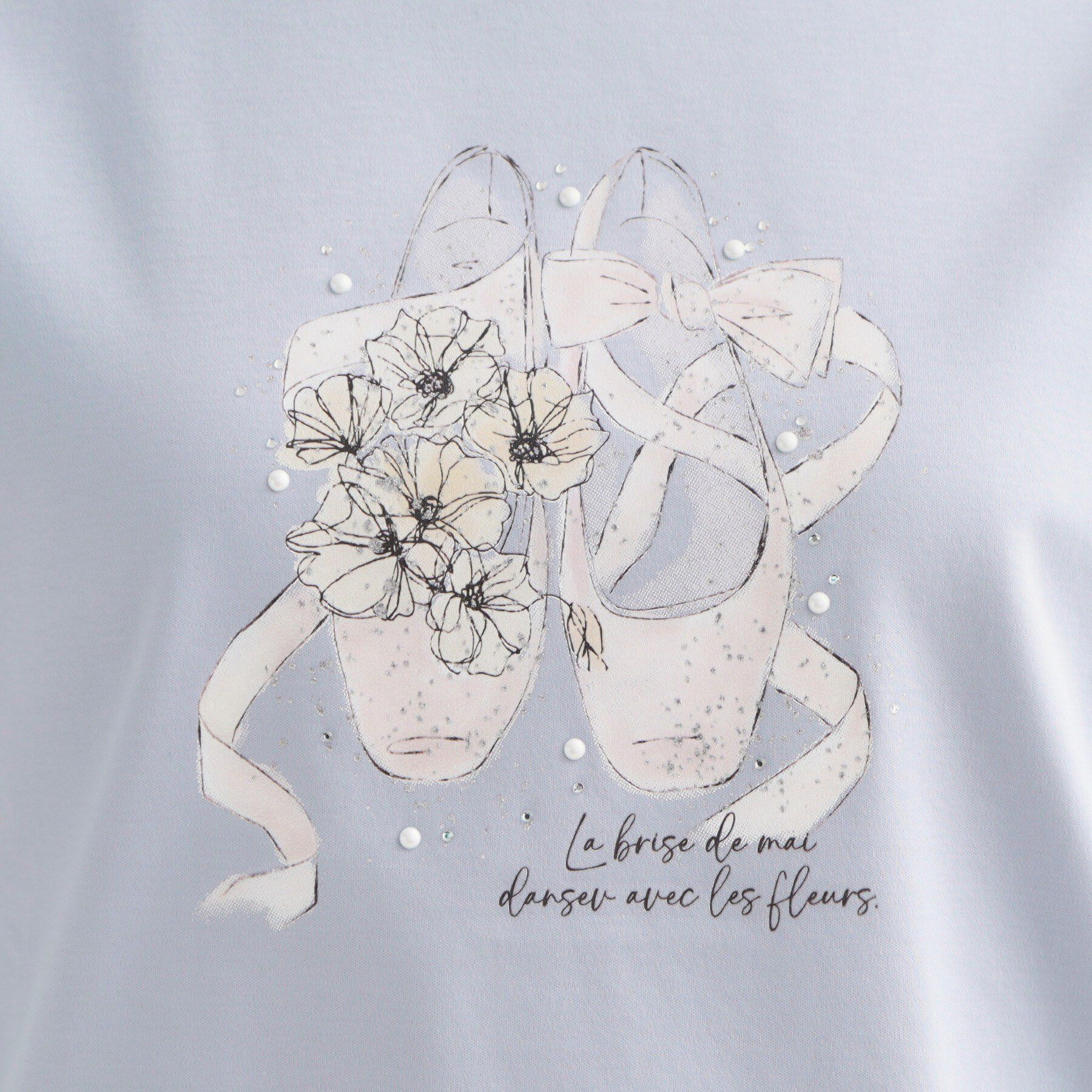 Couture broach「【接触冷感・UVカット・洗える】トゥシューズプリントTシャツ」|Tシャツ・カットソー|