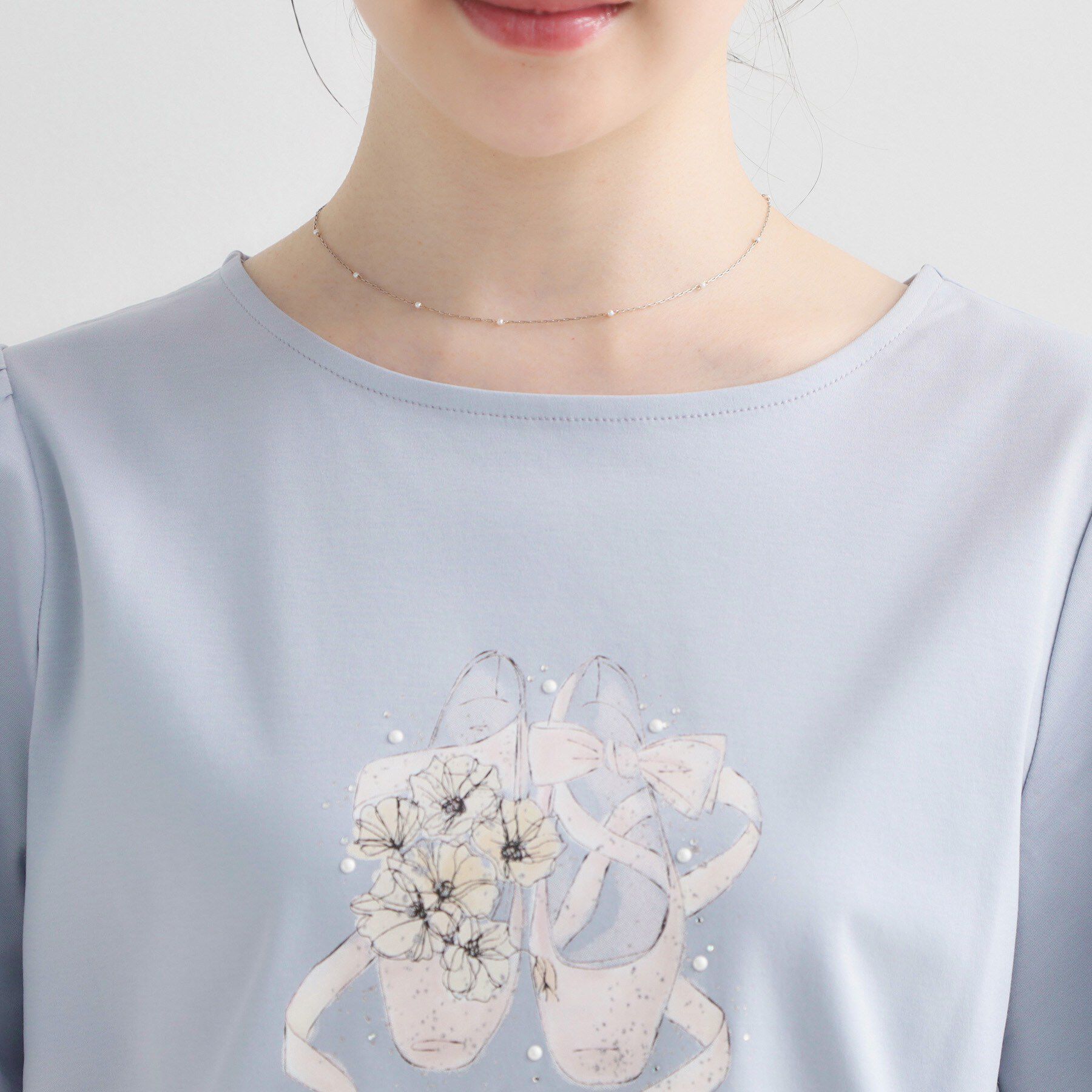 Couture broach「【接触冷感・UVカット・洗える】トゥシューズプリントTシャツ」|Tシャツ・カットソー|