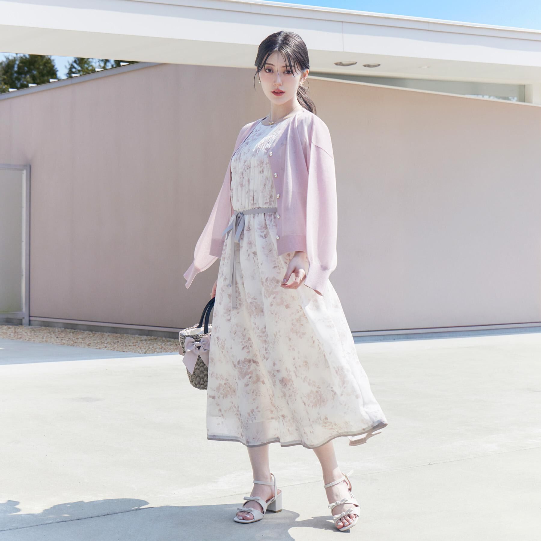 Couture broach「【洗える】クラウディフラワー ワンピース」|ワンピース|