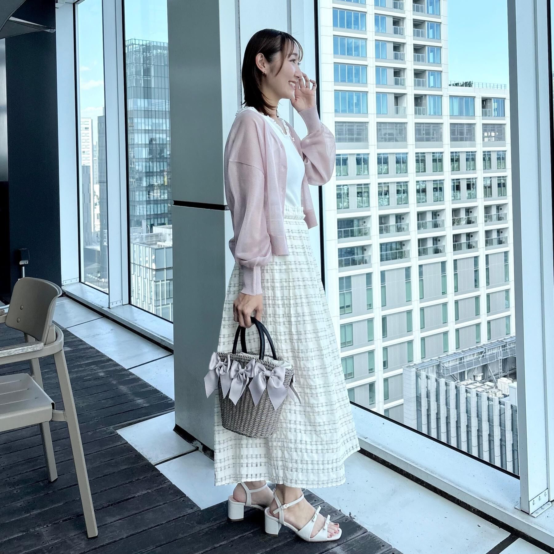 Couture broach「【洗える・パール調釦】愛されシアーカーディガン」|カーディガン|