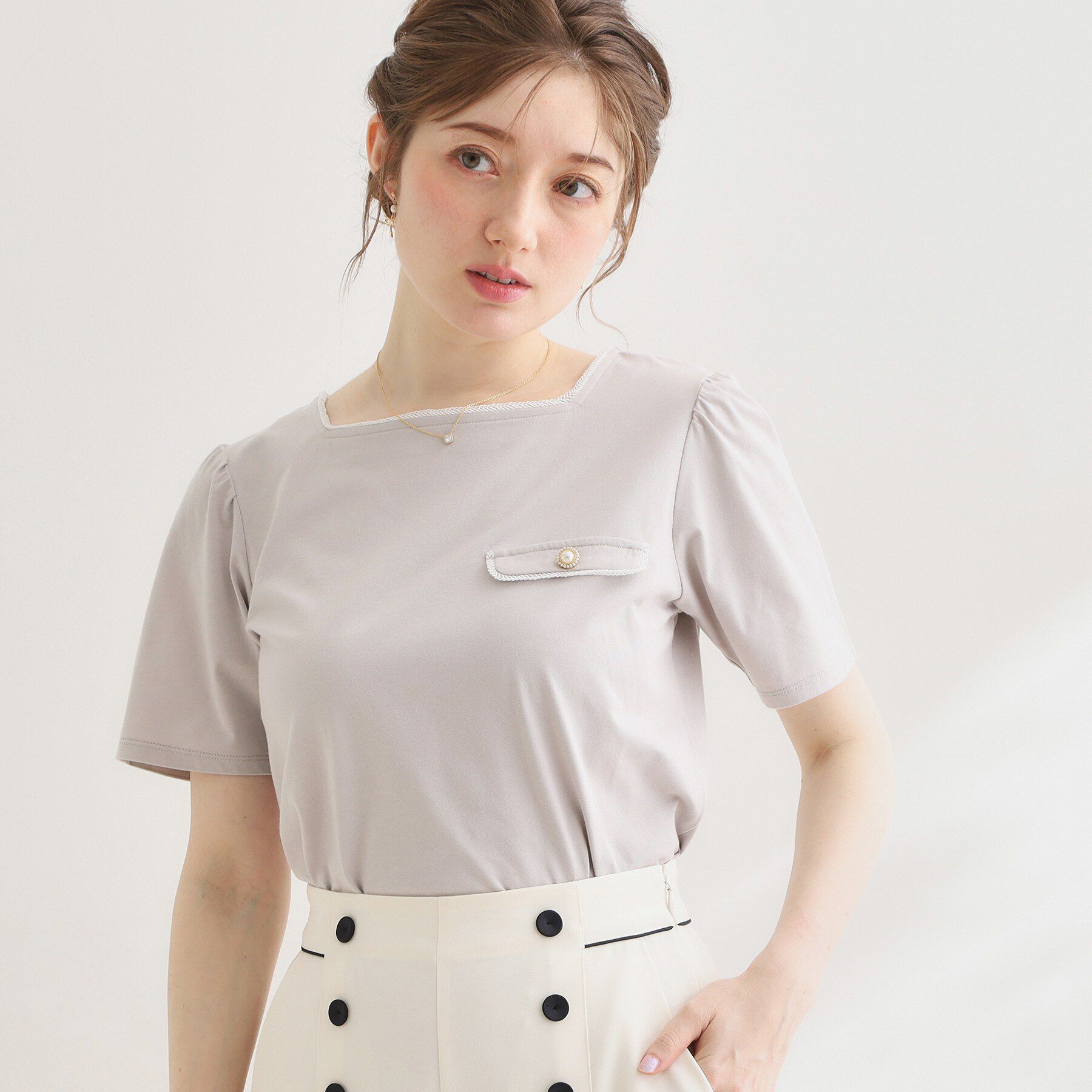 Couture broach「【接触冷感・UVカット・洗える】マリンコードTシャツ」|Tシャツ・カットソー|