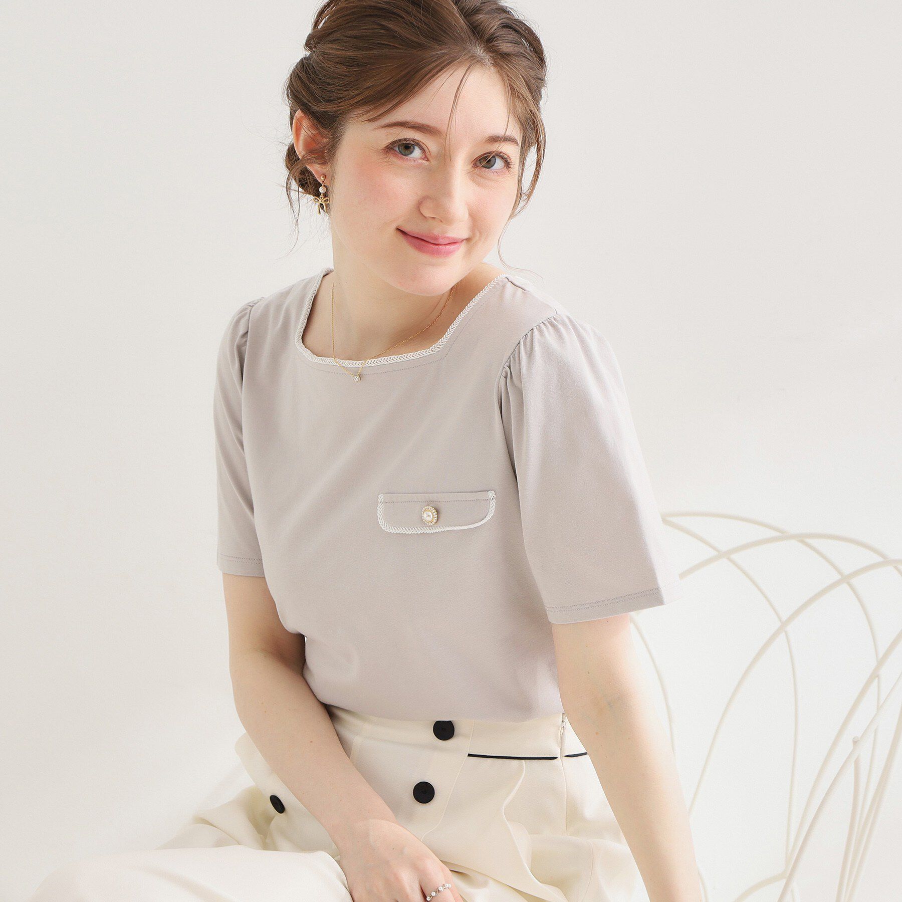 Couture broach「【接触冷感・UVカット・洗える】マリンコードTシャツ」|Tシャツ・カットソー|