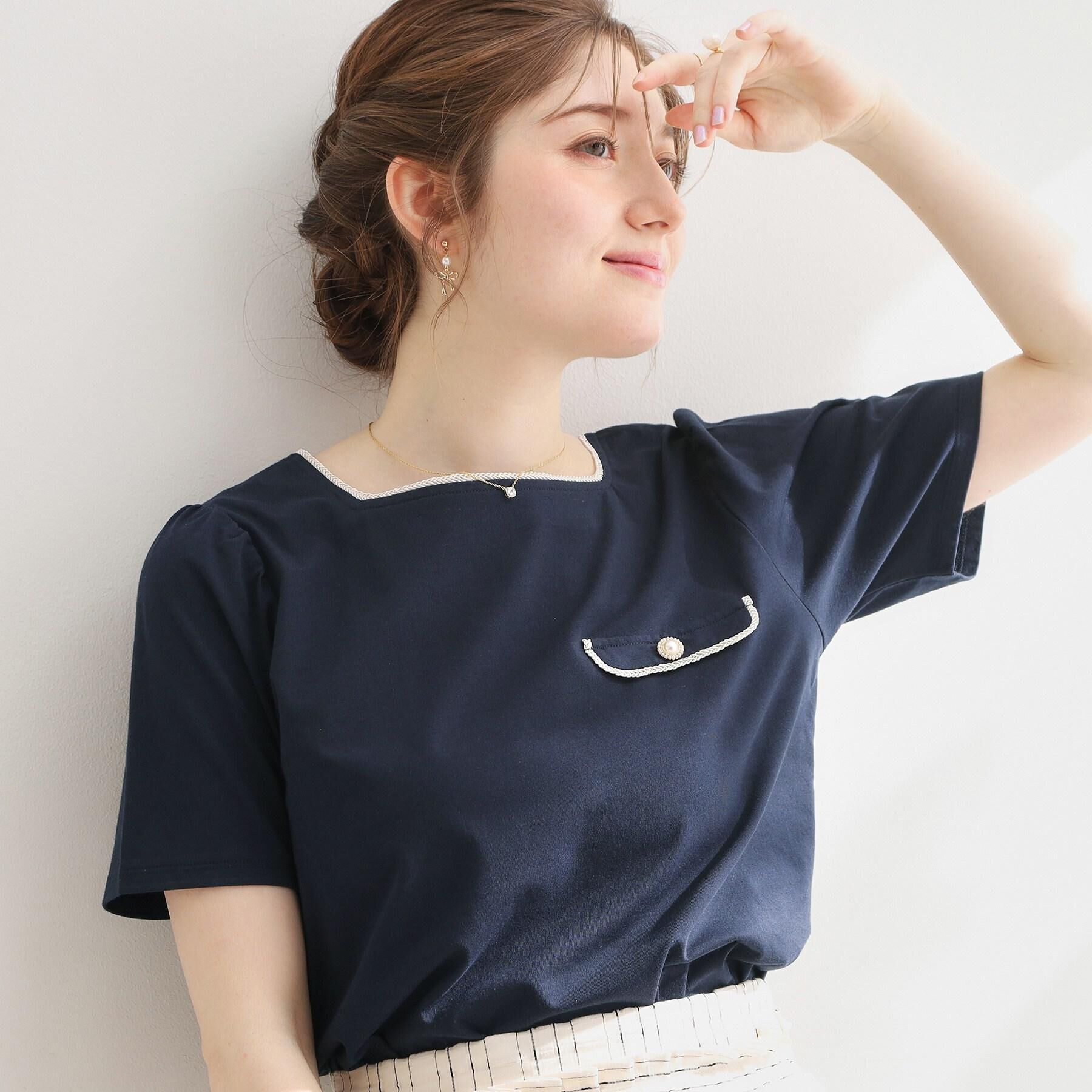 Couture broach「【接触冷感・UVカット・洗える】マリンコードTシャツ」|Tシャツ・カットソー|