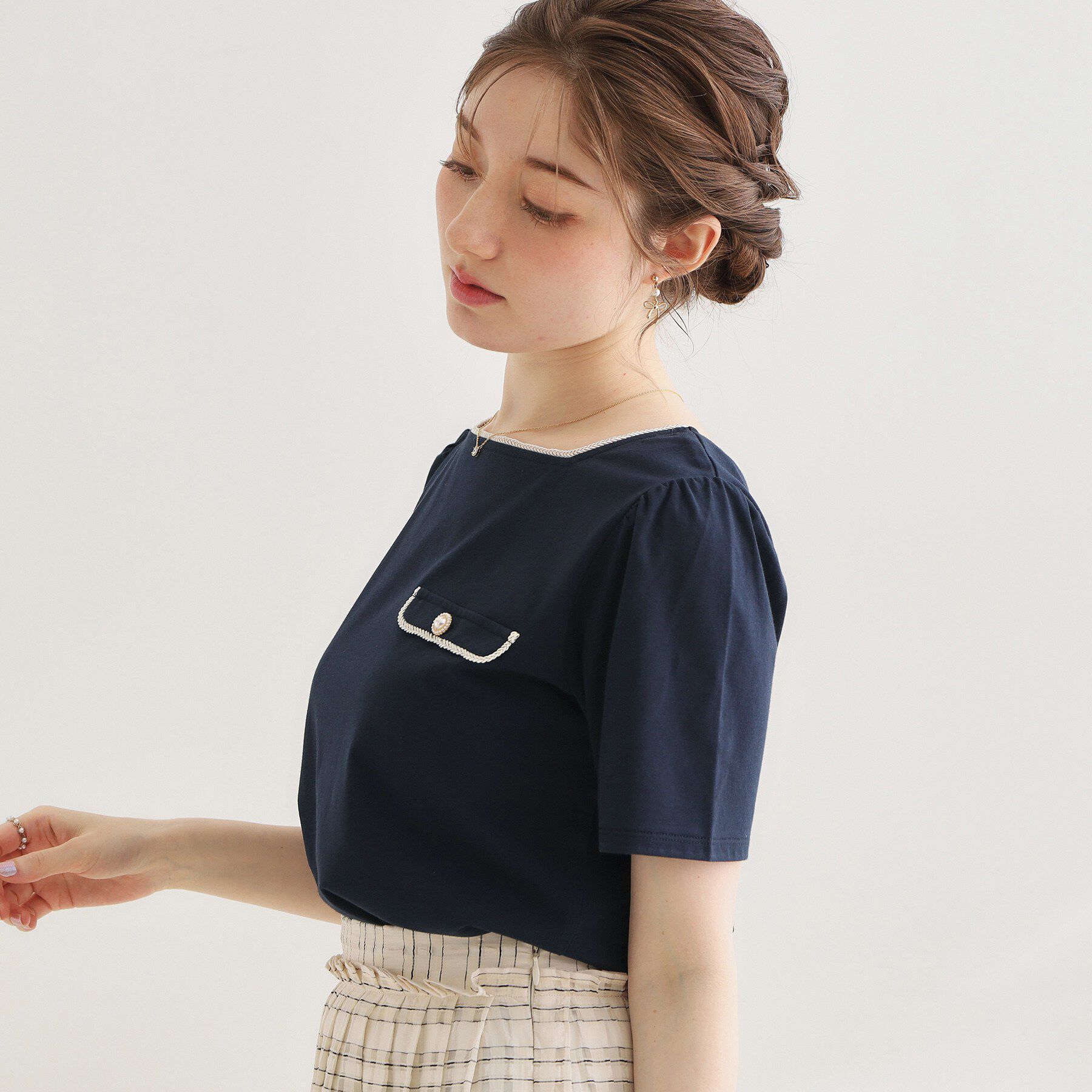 Couture broach「【接触冷感・UVカット・洗える】マリンコードTシャツ」|Tシャツ・カットソー|