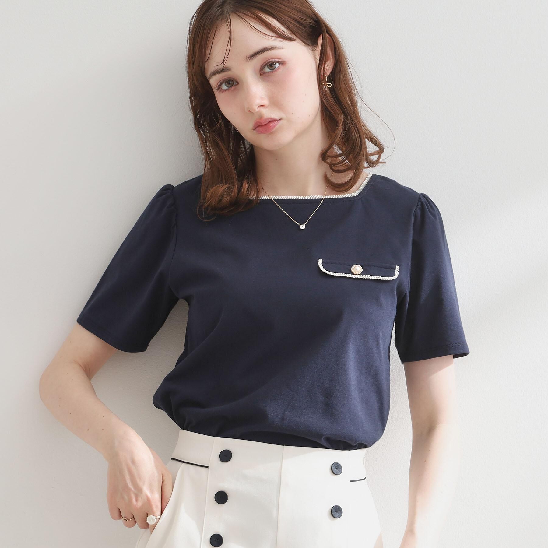 Couture broach「【接触冷感・UVカット・洗える】マリンコードTシャツ」|Tシャツ・カットソー|