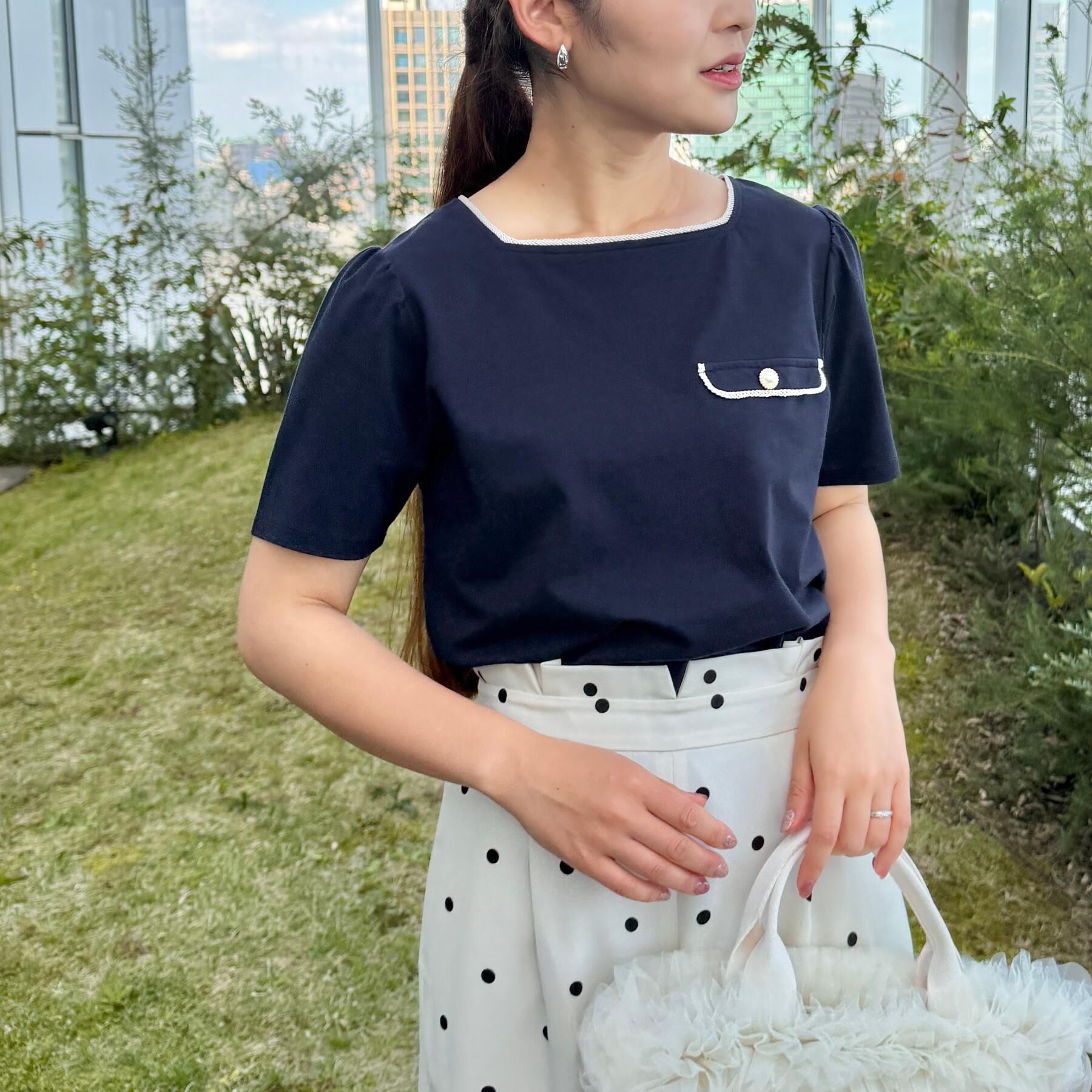 Couture broach「【接触冷感・UVカット・洗える】マリンコードTシャツ」|Tシャツ・カットソー|