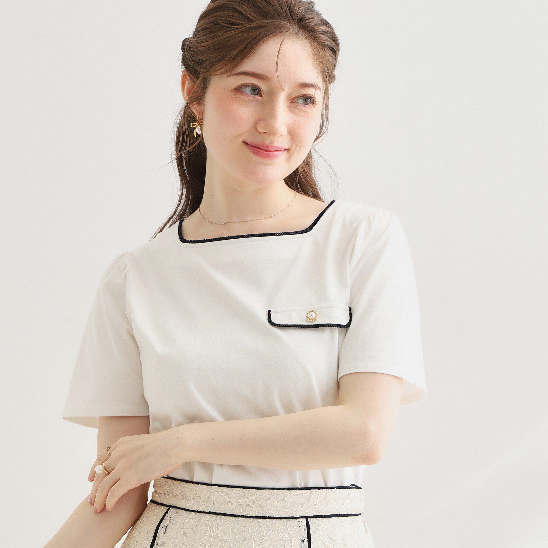 Couture broach「【接触冷感・UVカット・洗える】マリンコードTシャツ」|Tシャツ・カットソー|