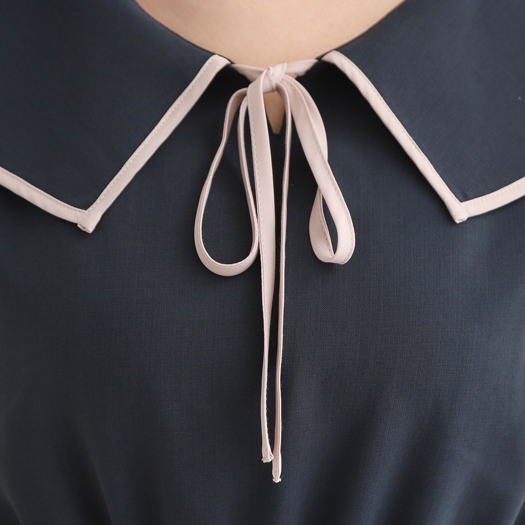 Couture broach「【洗える】リネンライク マリンワンピース」|ワンピース|