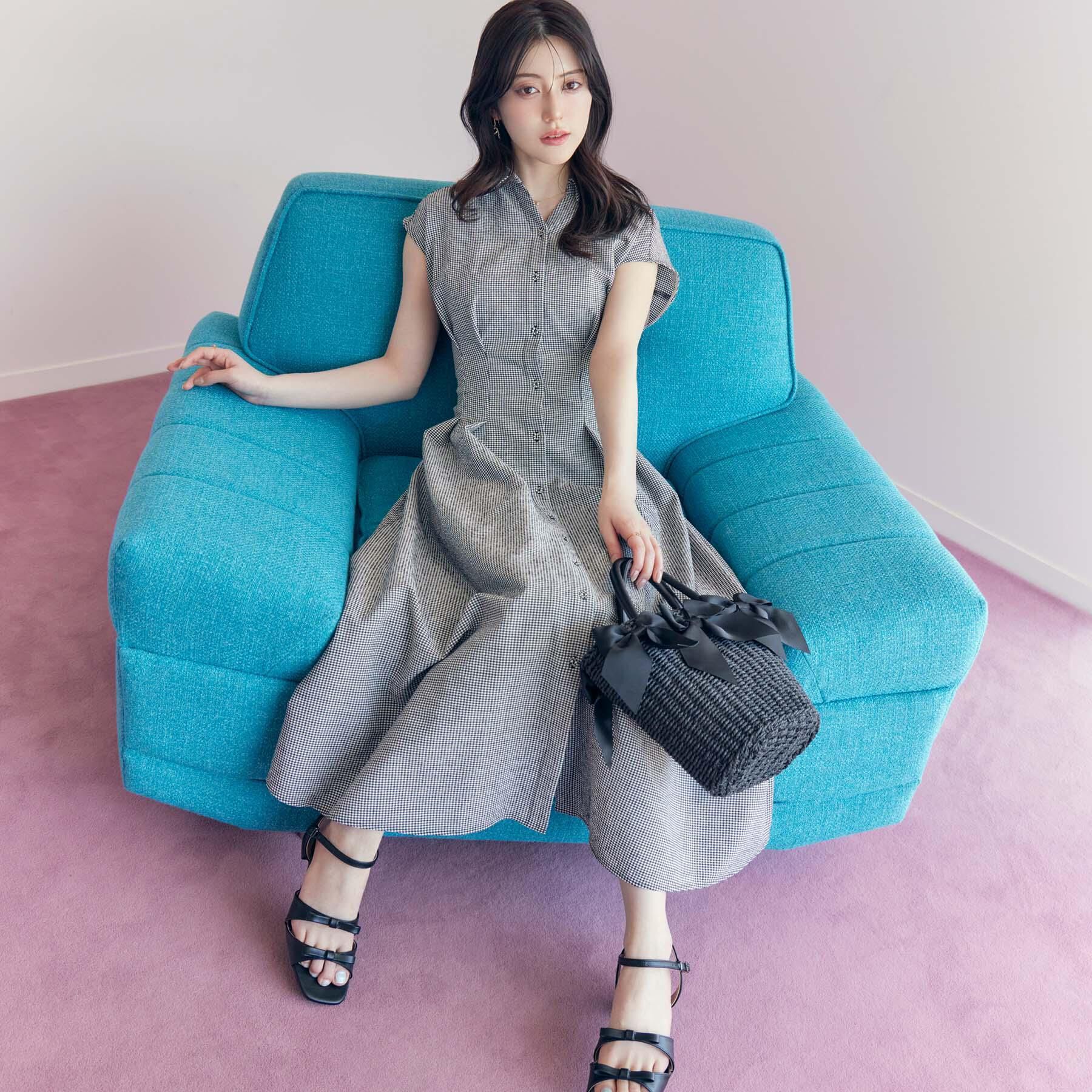 Couture broach「【洗える】サッカー シャツワンピース」|ワンピース|
