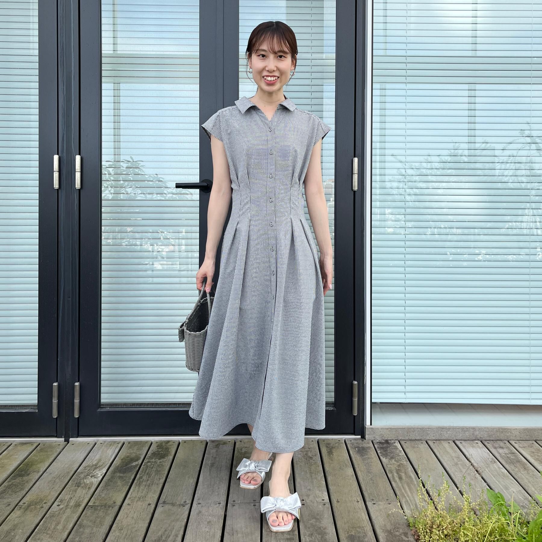 Couture broach「【洗える】サッカー シャツワンピース」|ワンピース|