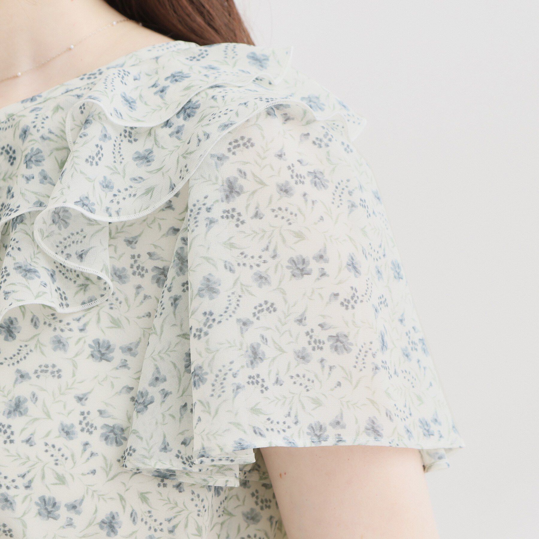 Couture broach「【洗える】花柄 フリル ワンピース」|ワンピース|