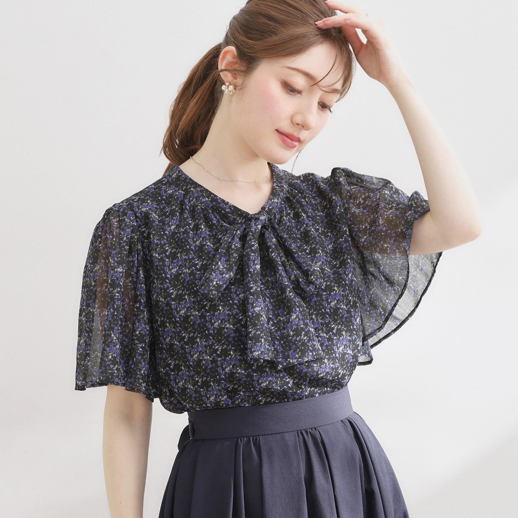 Couture broach「【洗える】リボンボウタイ 小花柄ブラウス」|シャツ・ブラウス|